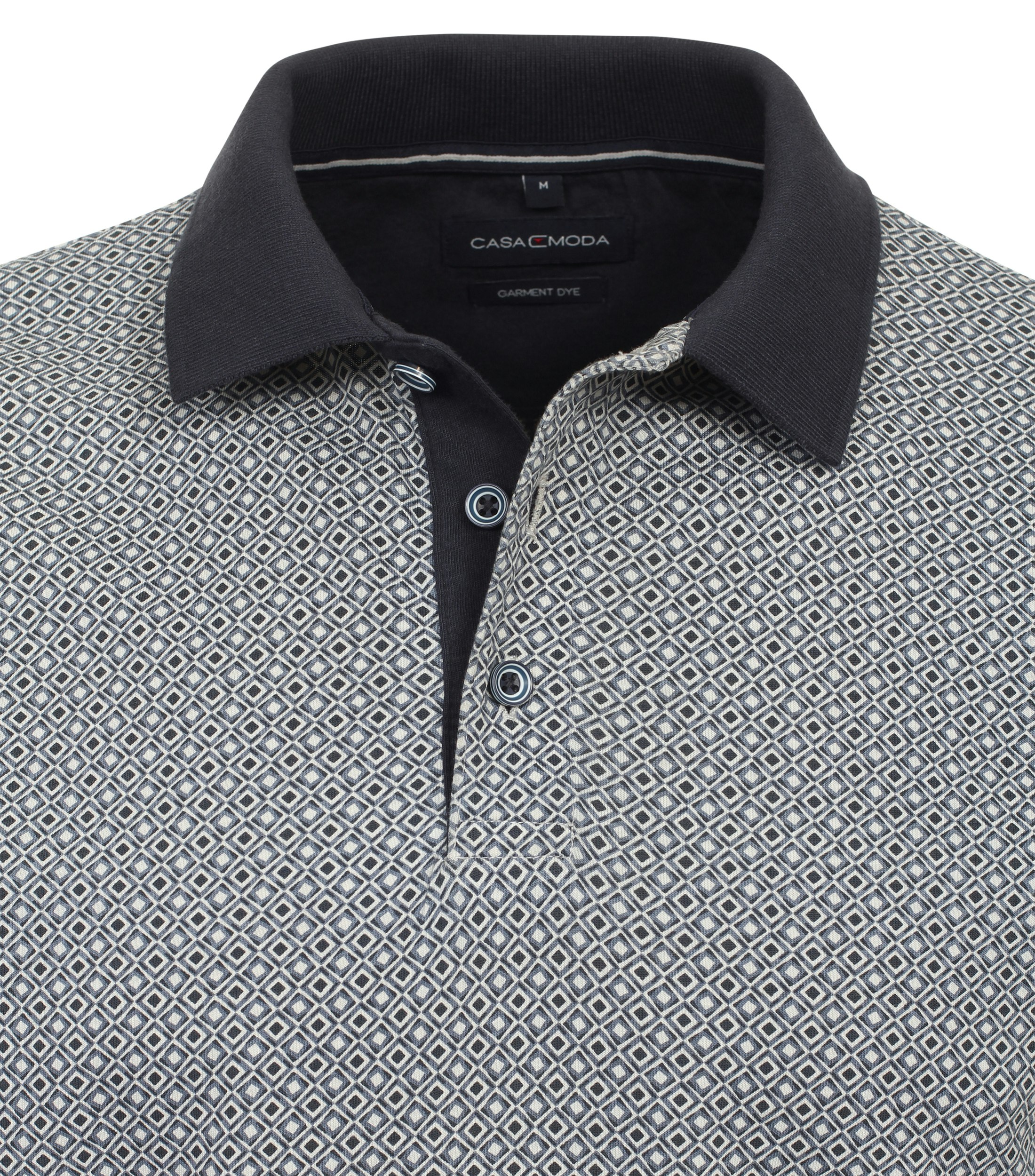 Ein Polo-Shirt im Print Muster in der Farbe Dunkelblau