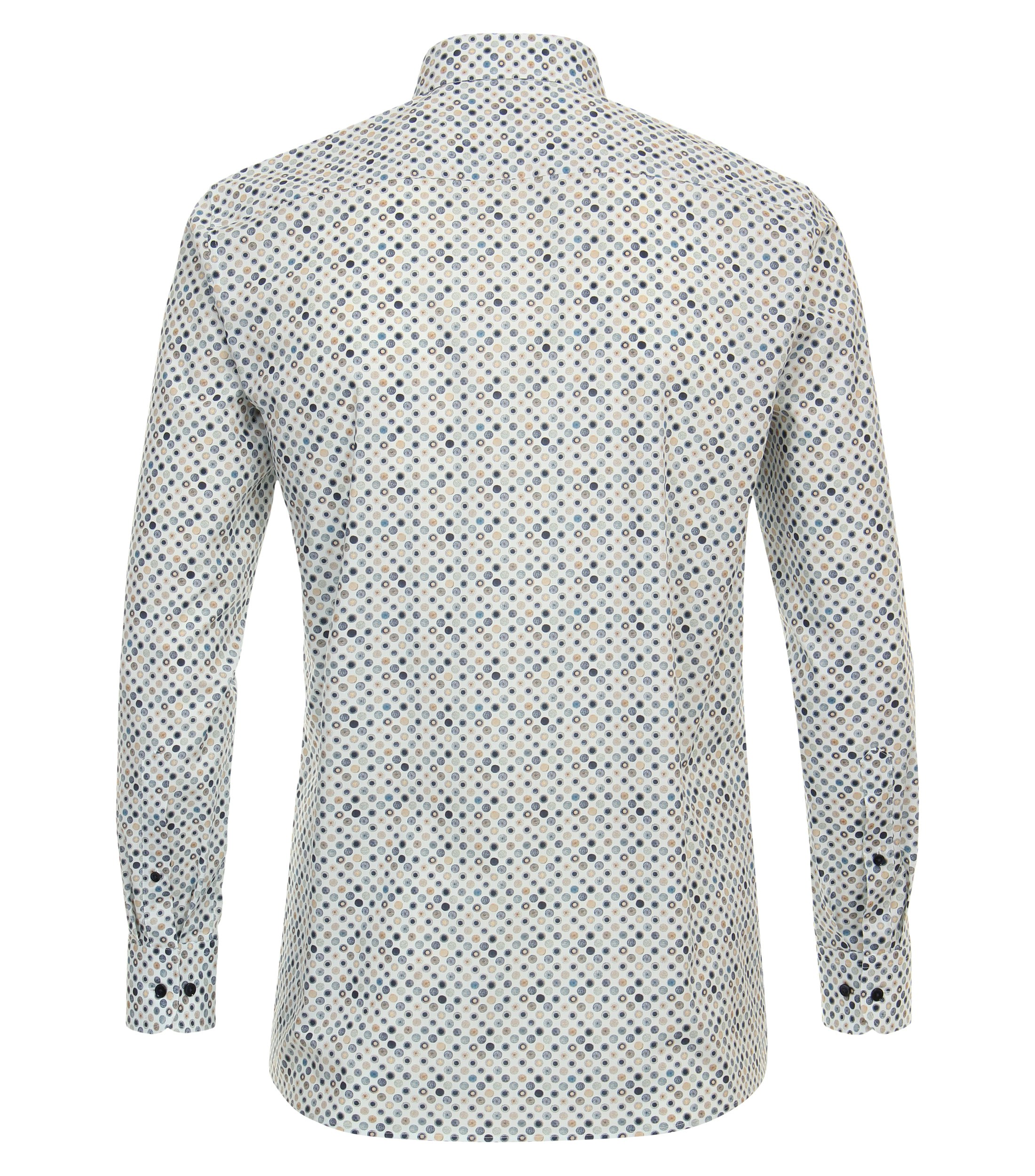 Ein Businesshemd im Print Muster in der Farbe Mittelblau
