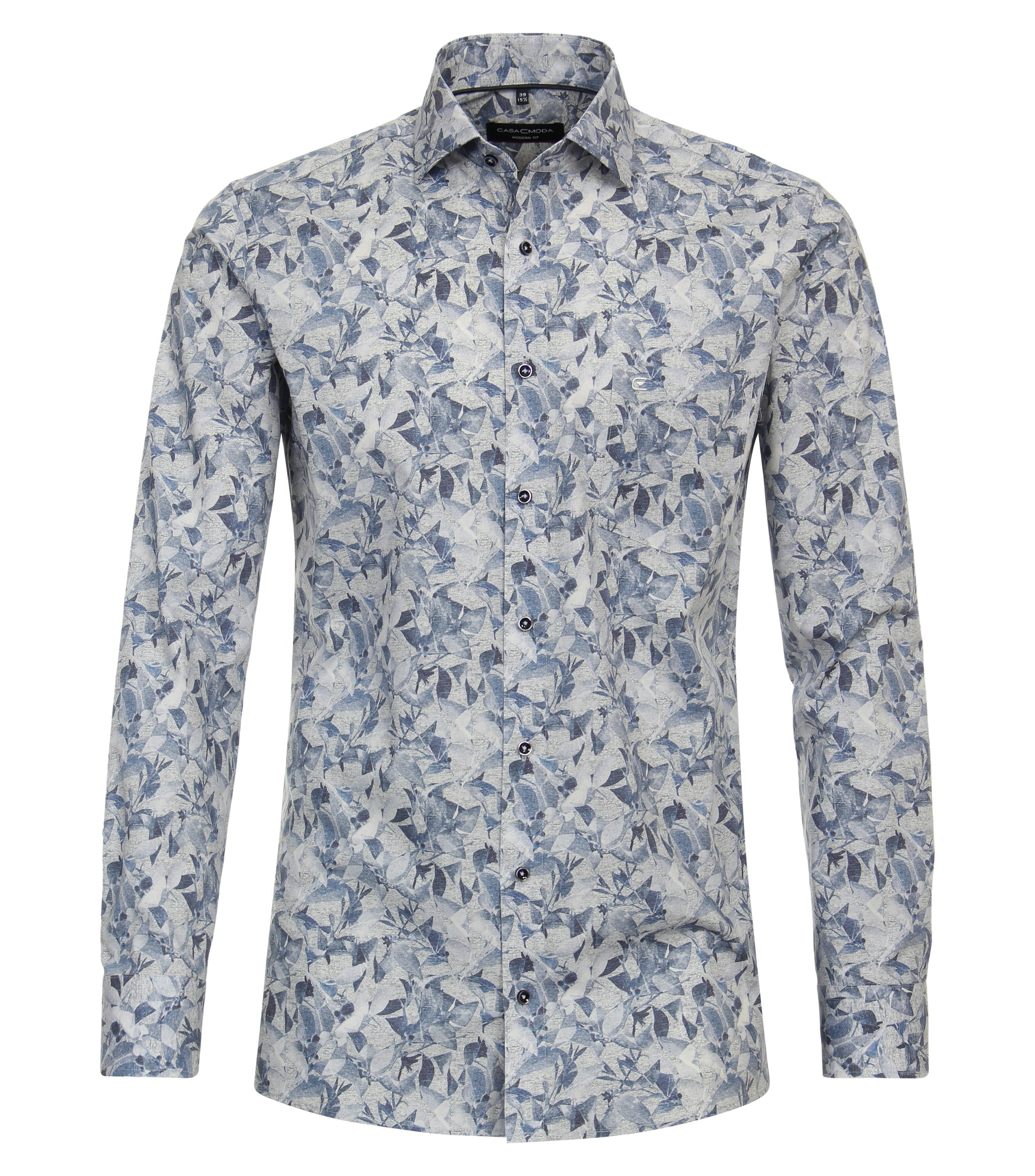 Ein Businesshemd im Print Muster in der Farbe Mittelblau