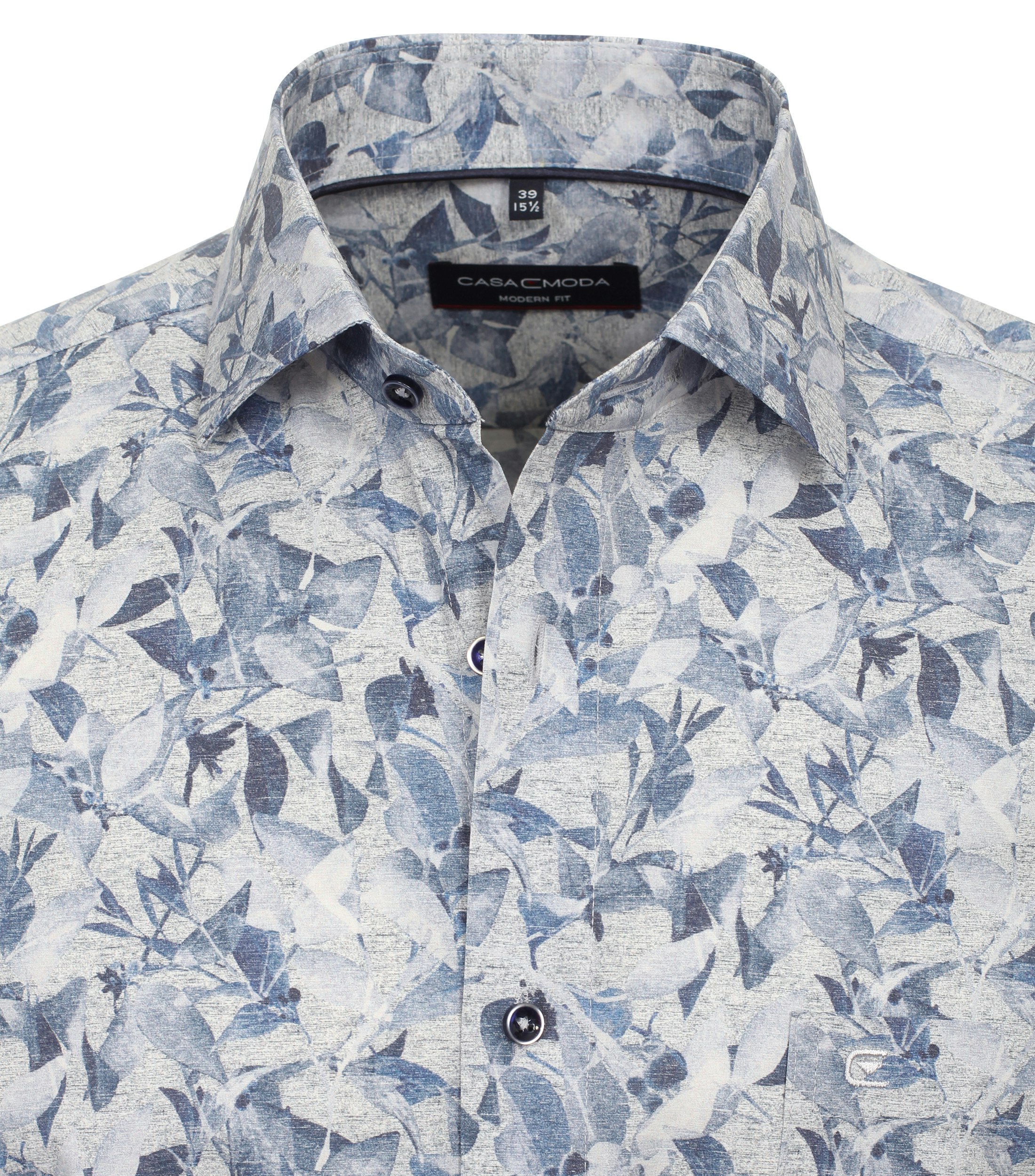 Ein Businesshemd im Print Muster in der Farbe Mittelblau