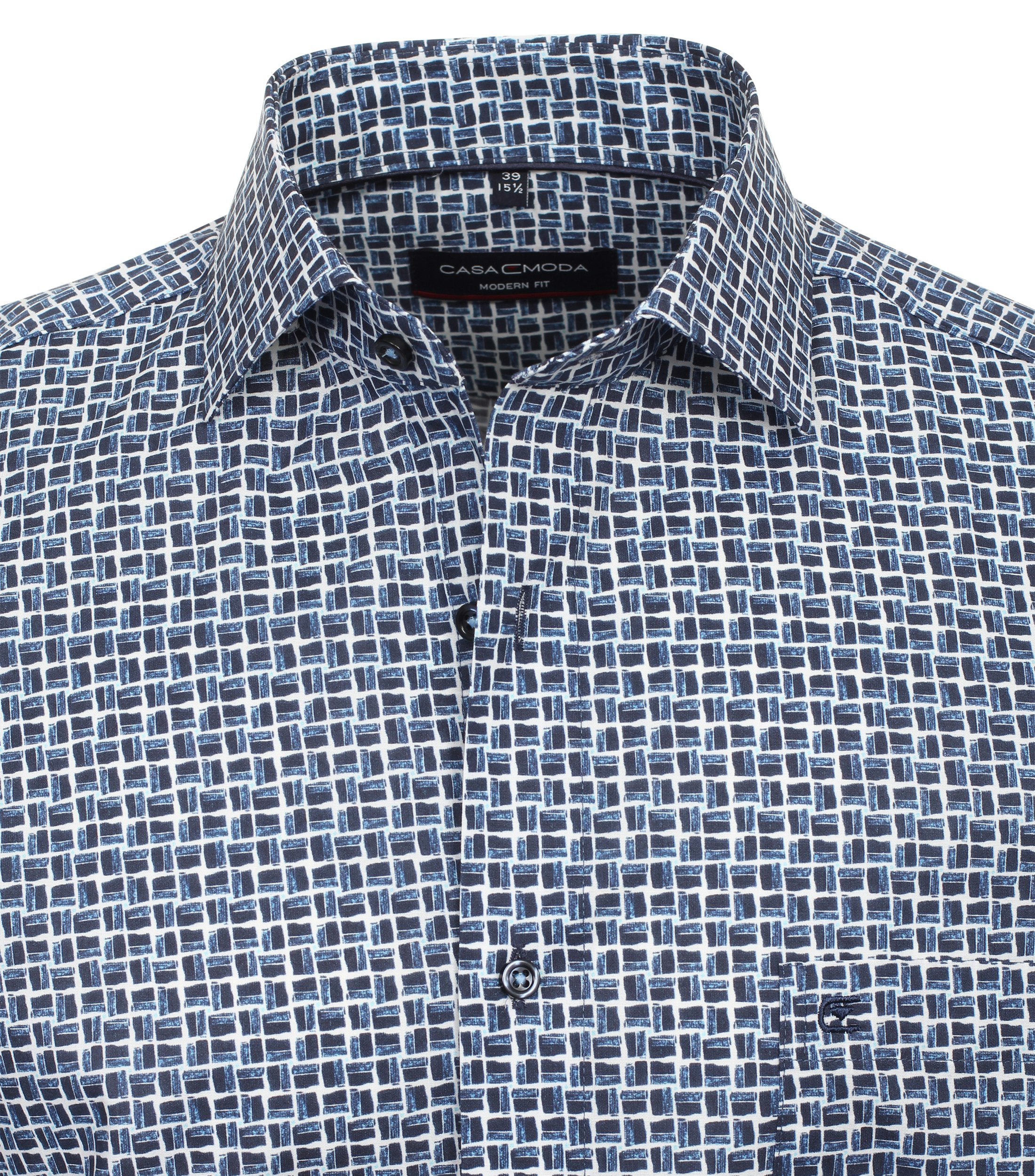 Ein Businesshemd im Print Muster in der Farbe Mittelblau