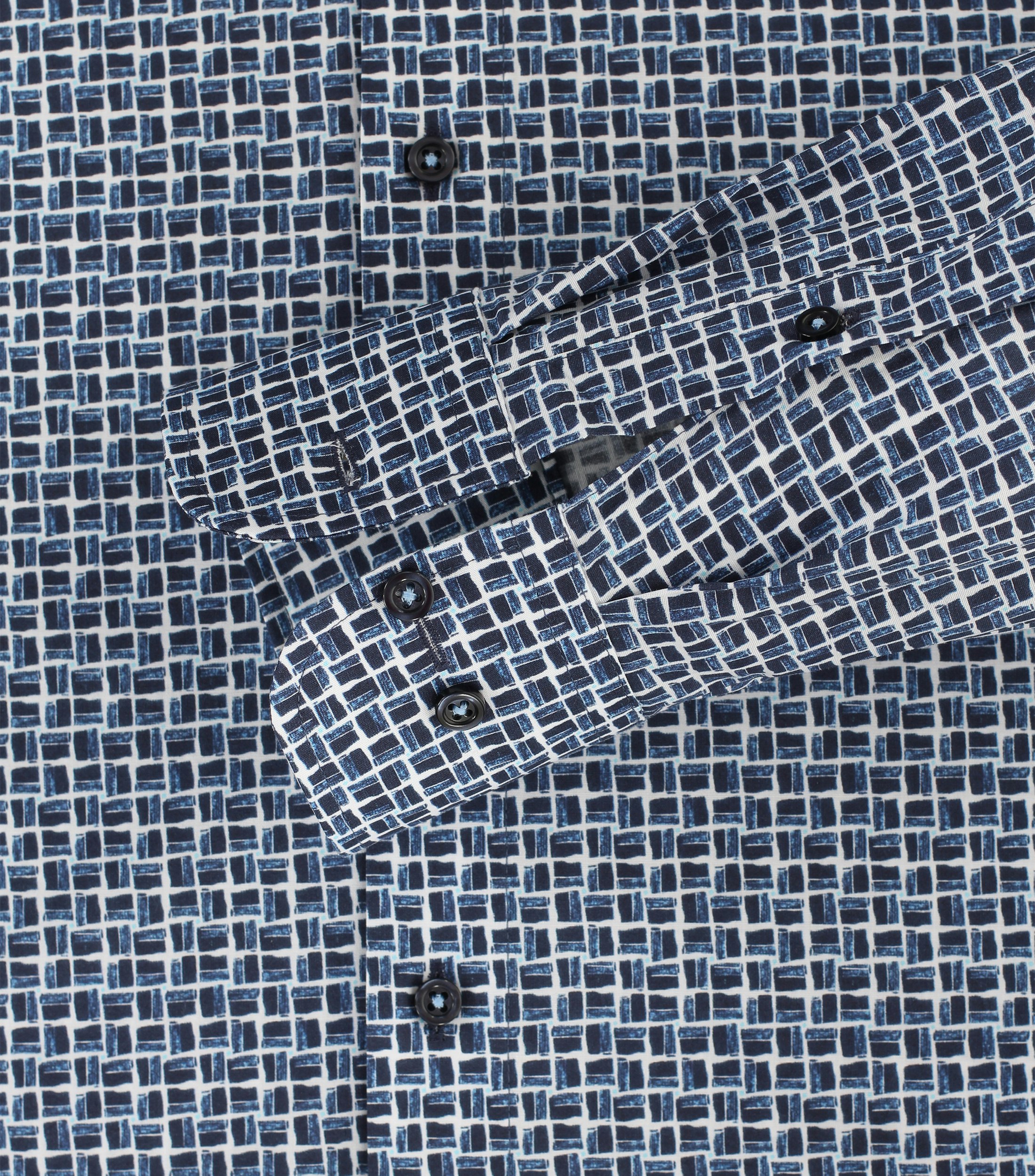 Ein Businesshemd im Print Muster in der Farbe Mittelblau