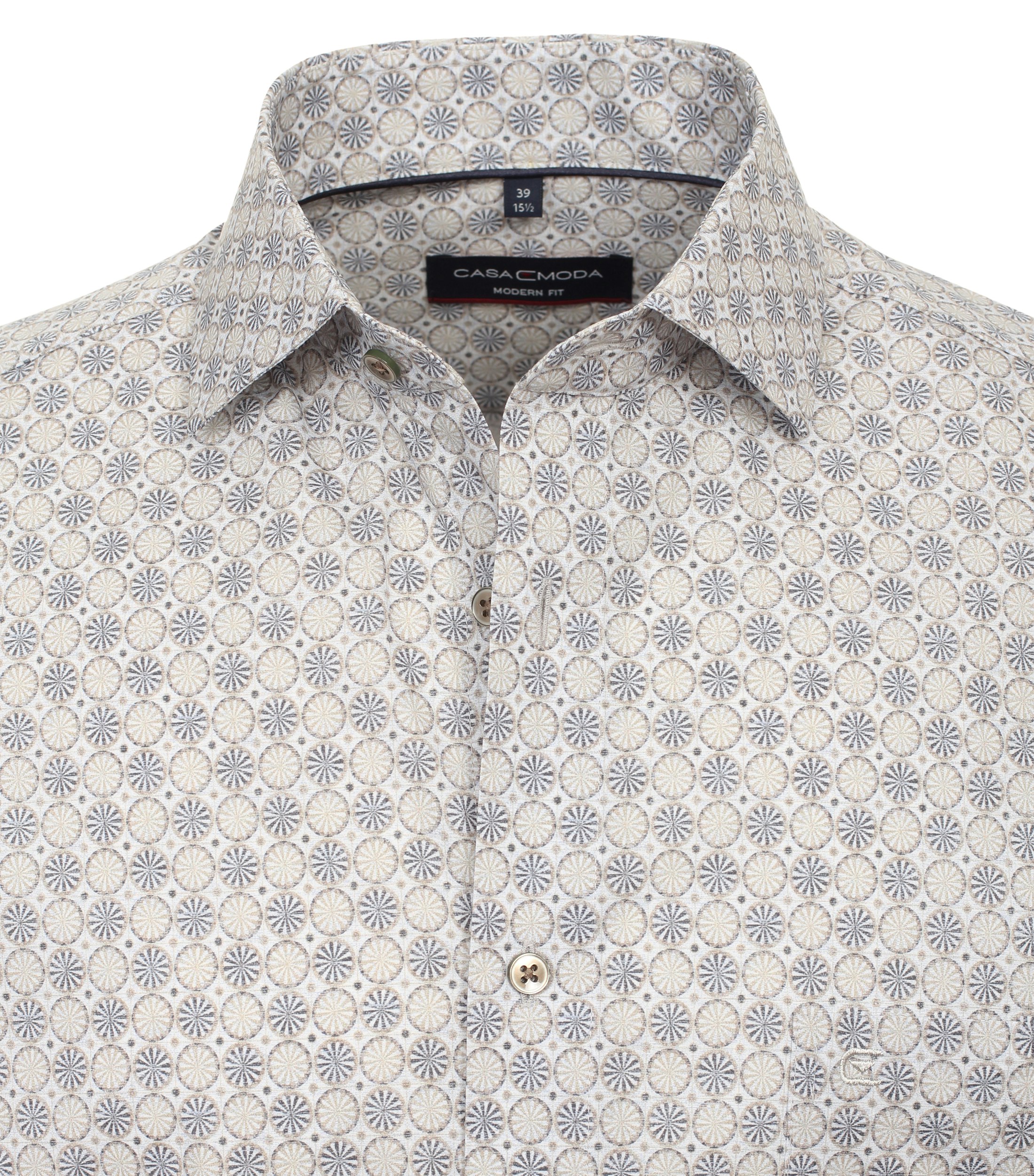 Ein Businesshemd im Print Muster in der Farbe Beige