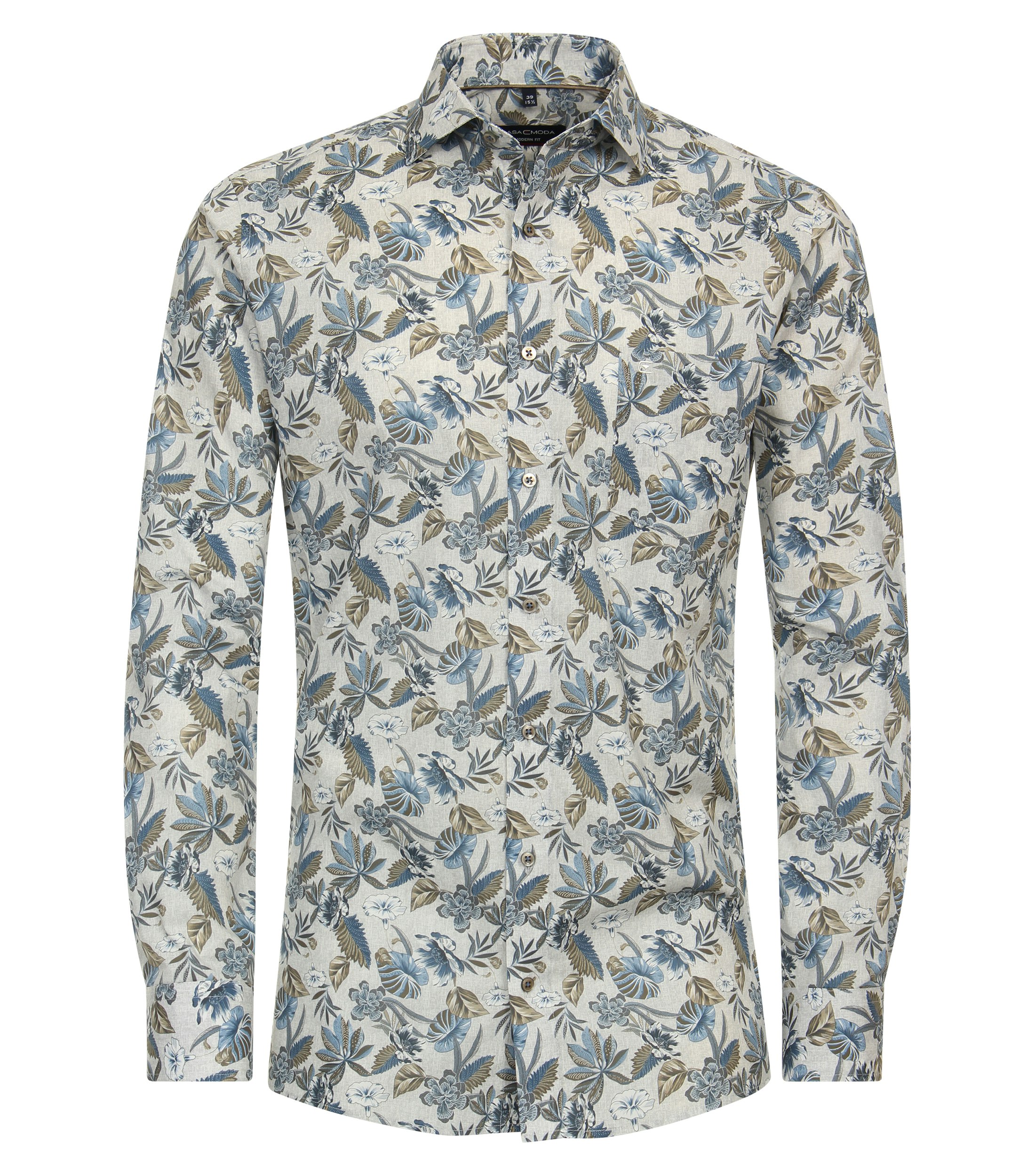 Ein Businesshemd im Print Muster in der Farbe Mittelblau