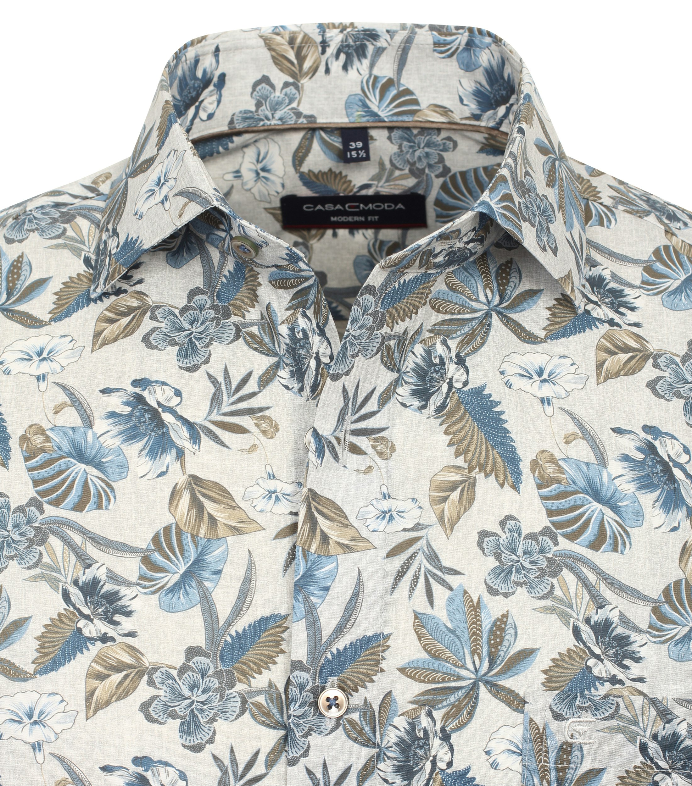 Ein Businesshemd im Print Muster in der Farbe Mittelblau