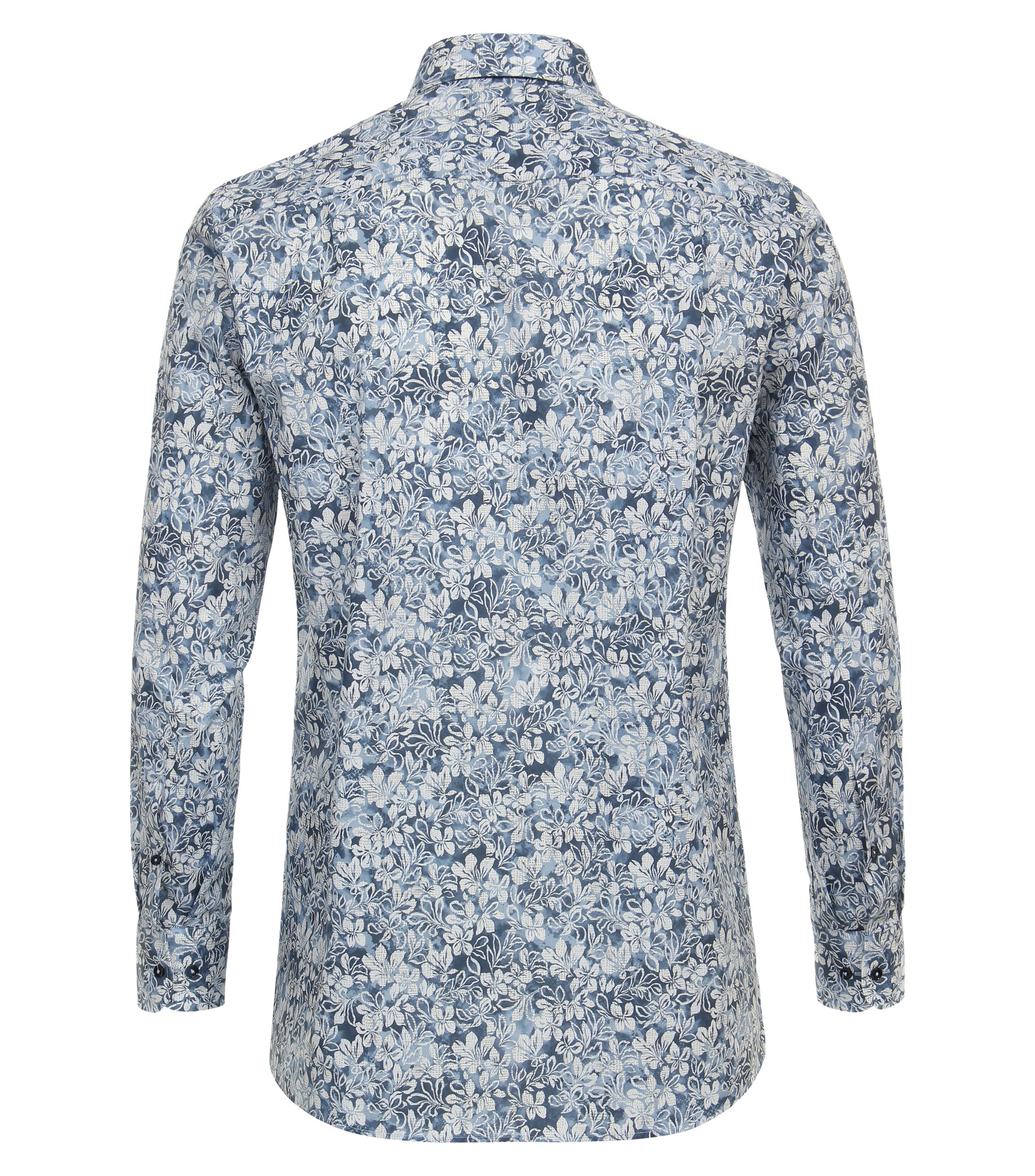 Ein Businesshemd im Print Muster in der Farbe Mittelblau