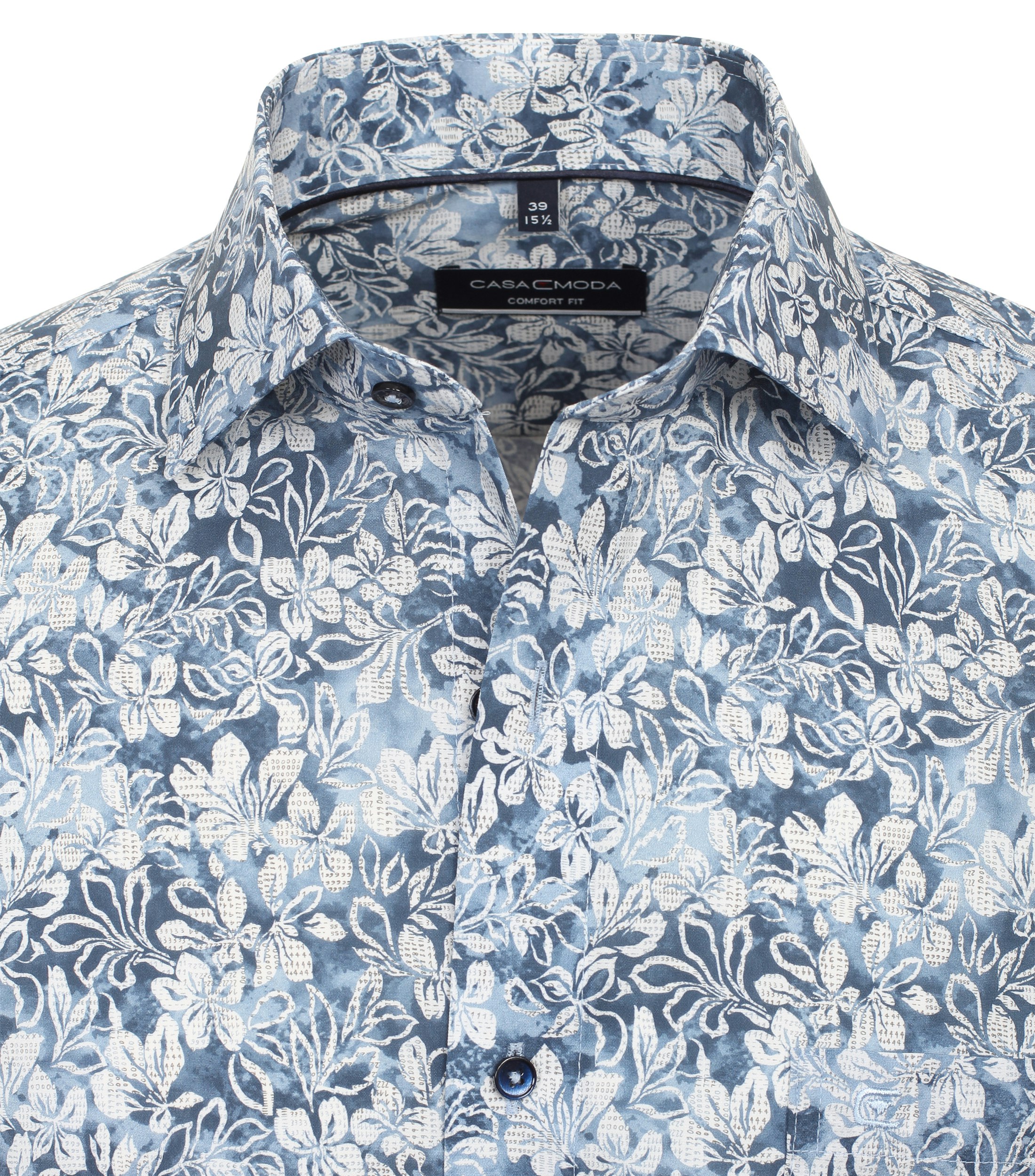 Ein Businesshemd im Print Muster in der Farbe Mittelblau
