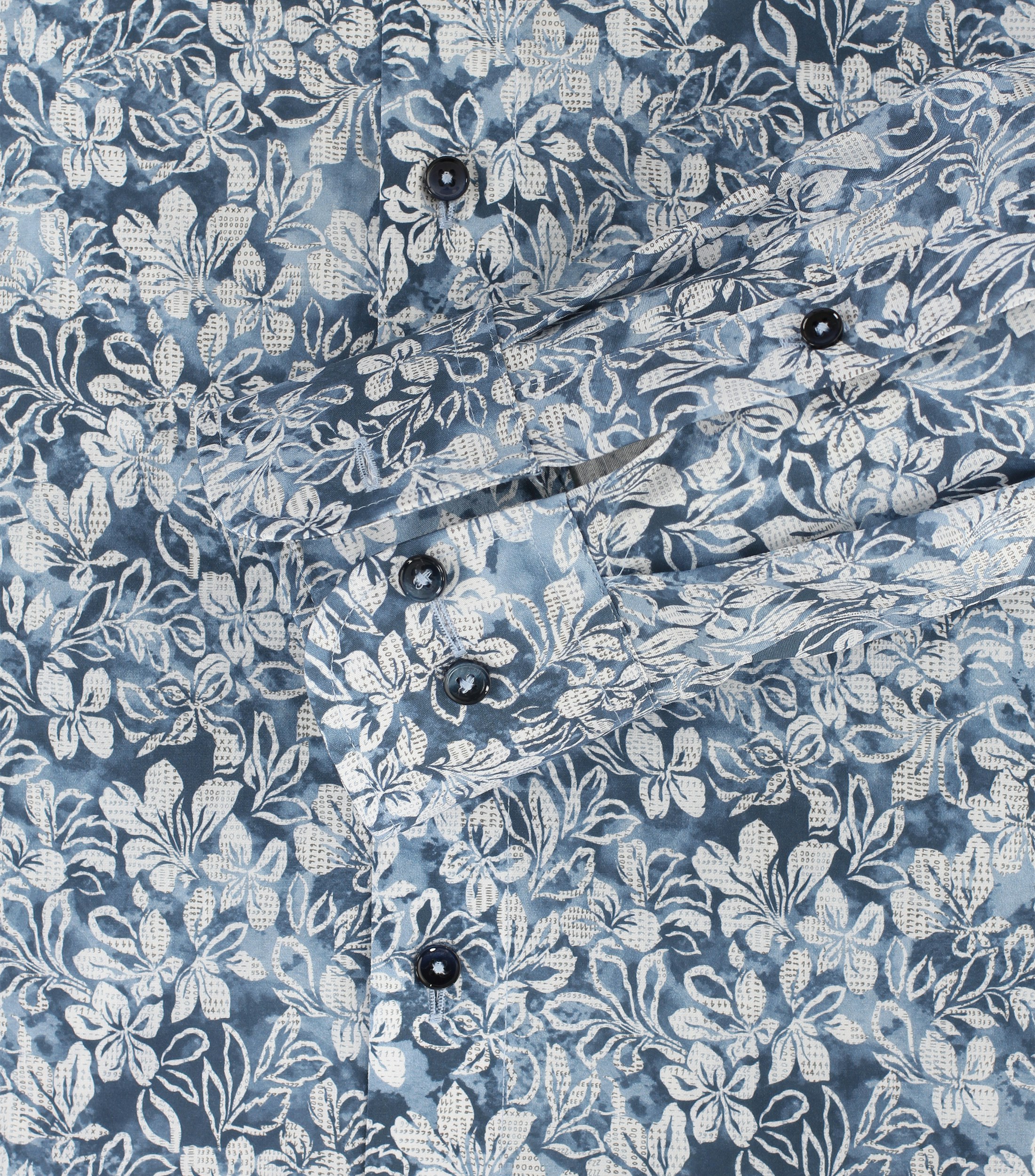 Ein Businesshemd im Print Muster in der Farbe Mittelblau