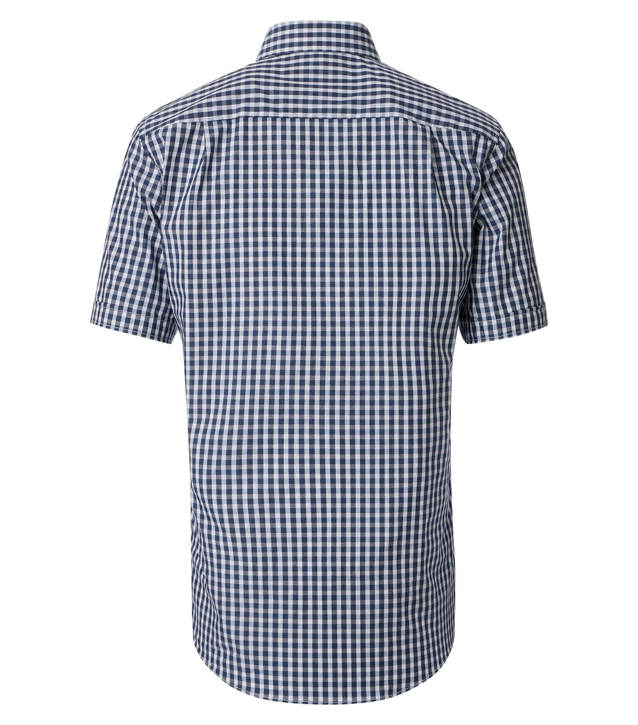 Ein Freizeithemd im kariert Muster in der Farbe graues Mittelblau
