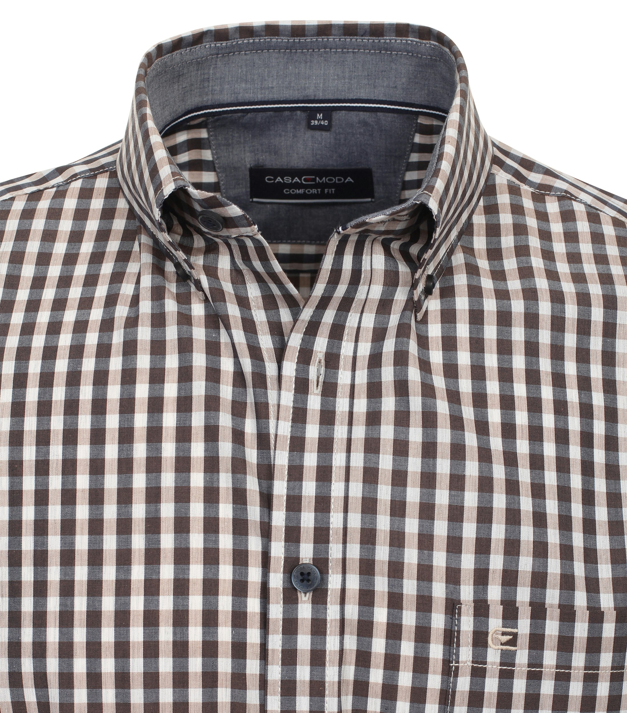 Ein Freizeithemd im kariert Muster in der Farbe Hellbraun