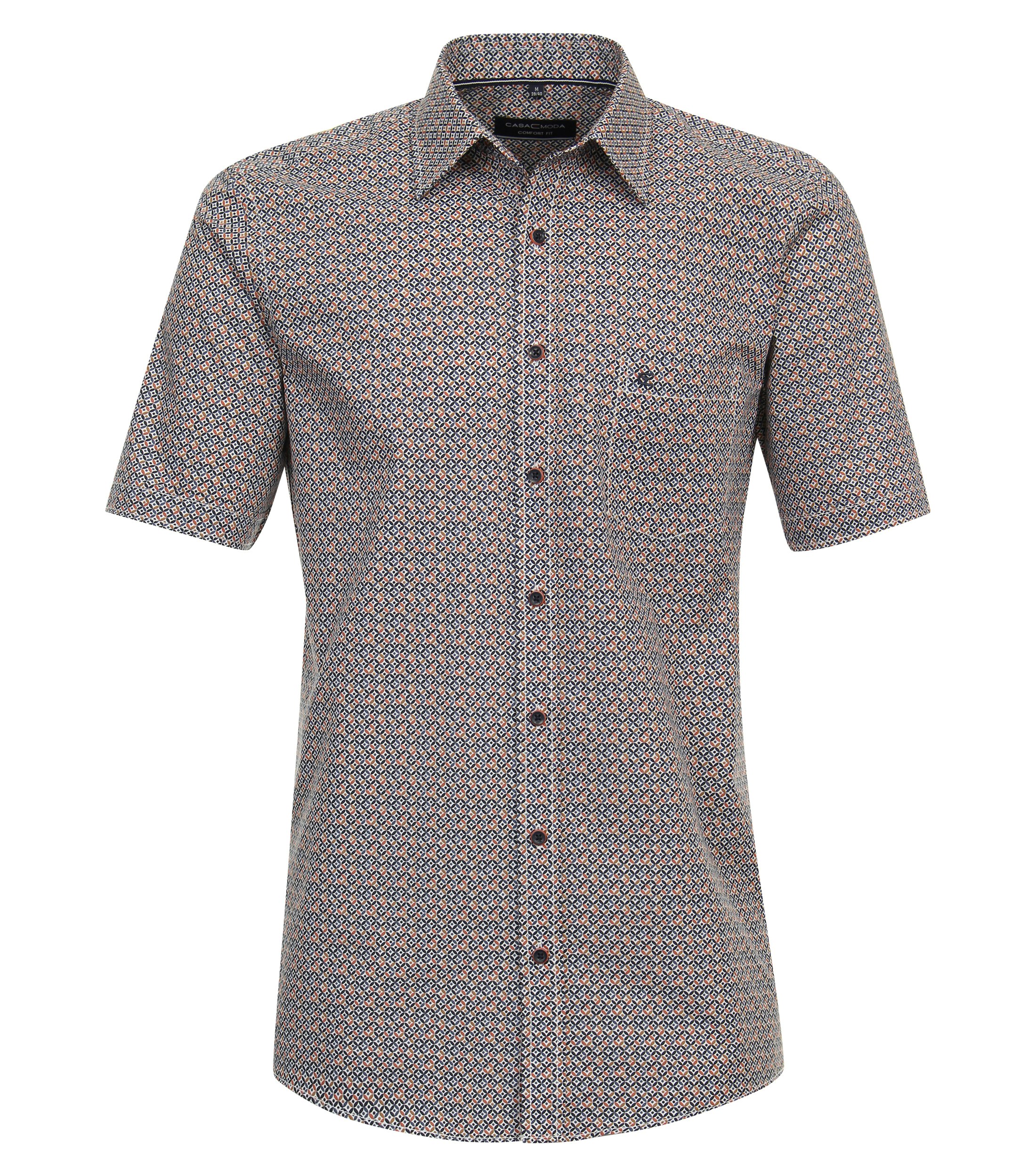 Ein Freizeithemd im Print Muster in der Farbe Orange
