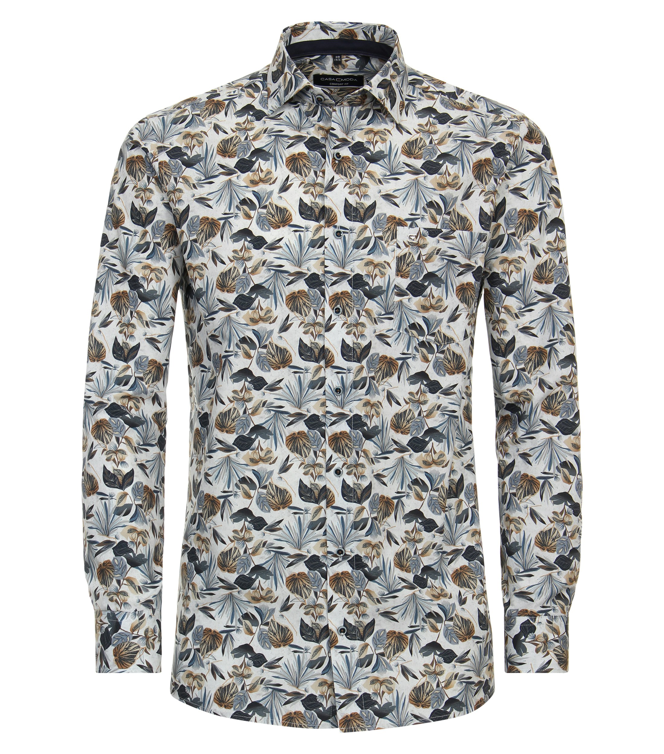 Ein Businesshemd im Print Muster in der Farbe Dunkelblau