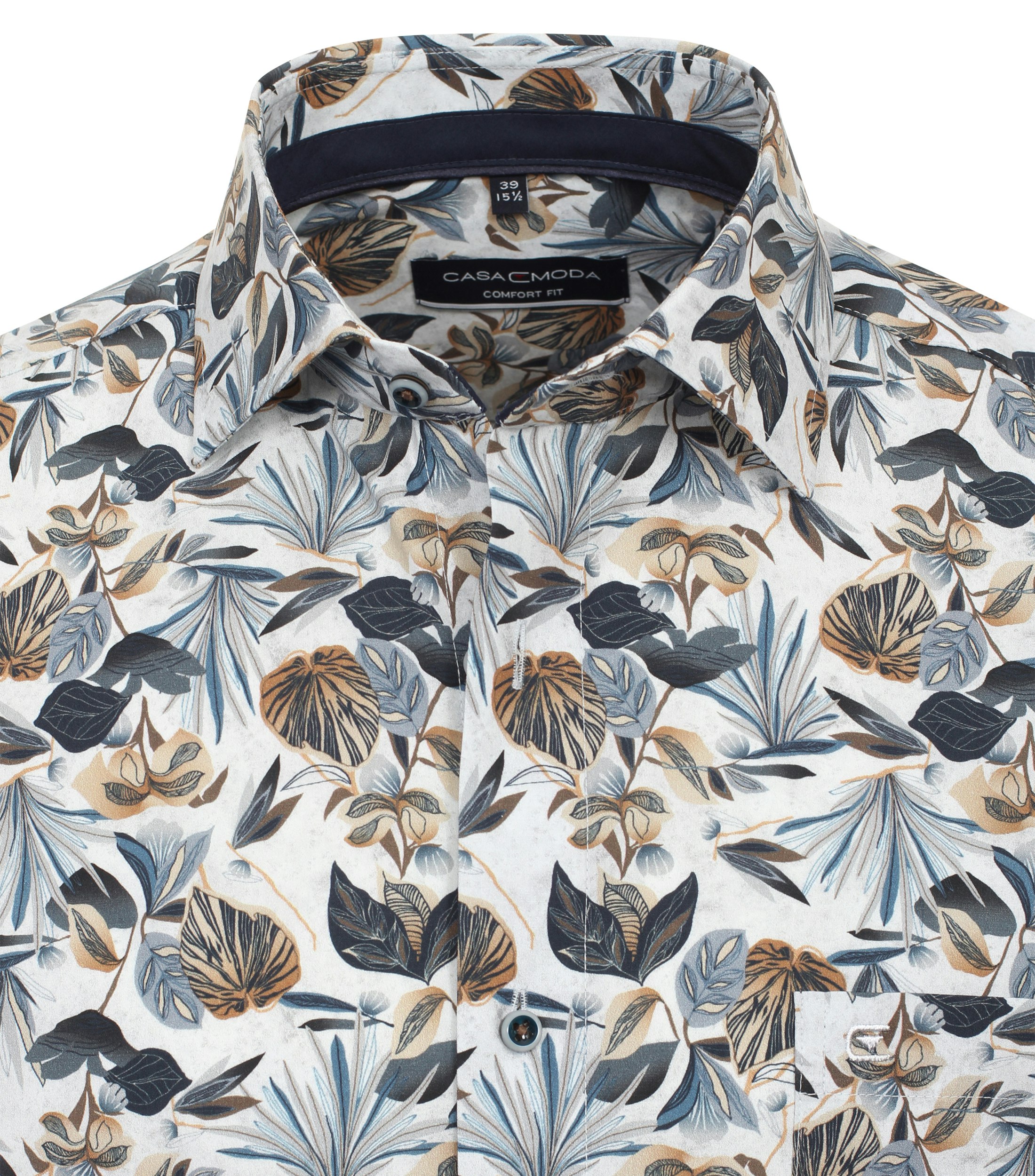 Ein Businesshemd im Print Muster in der Farbe Dunkelblau