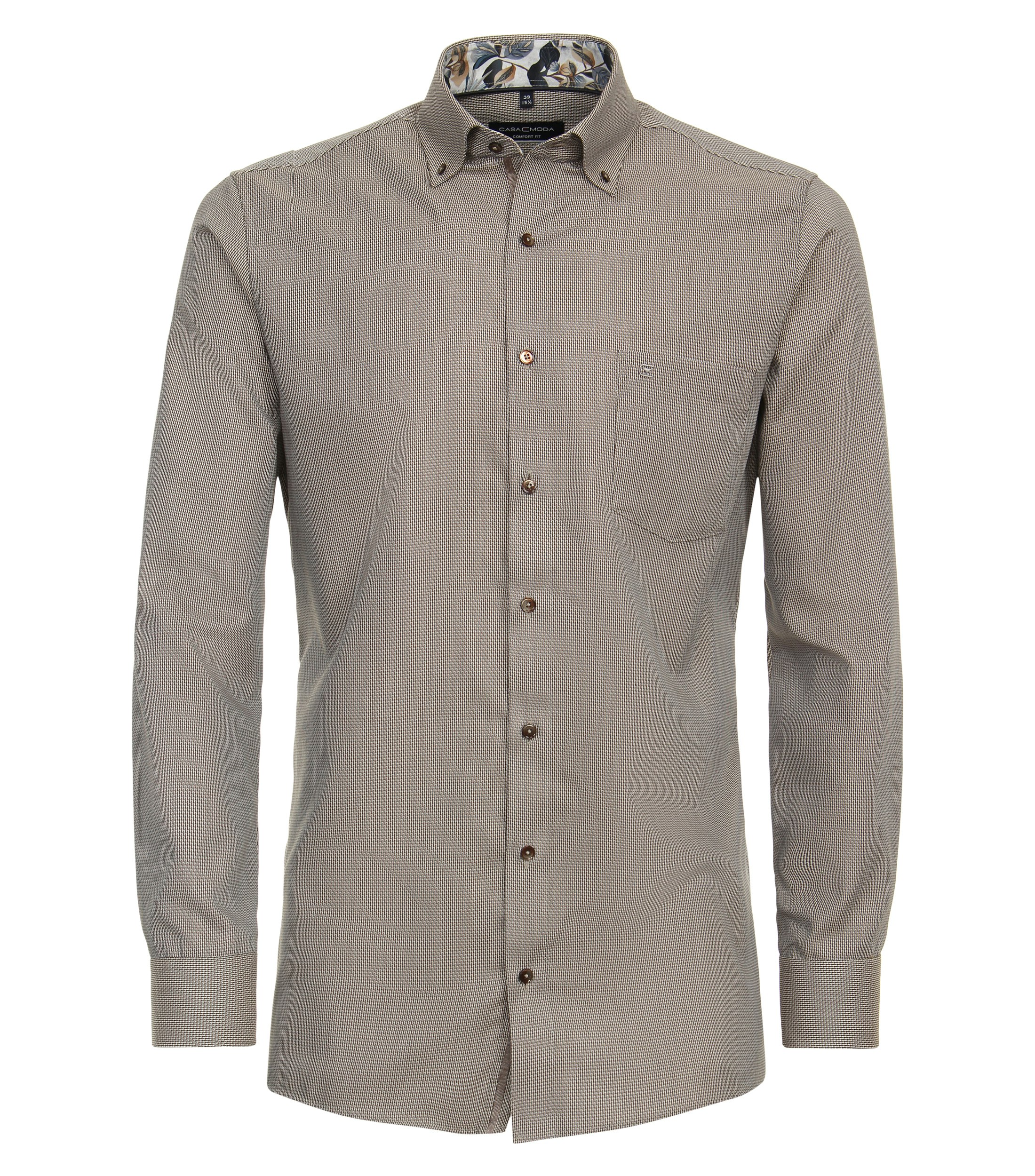 Ein Businesshemd im uni Muster in der Farbe Braun