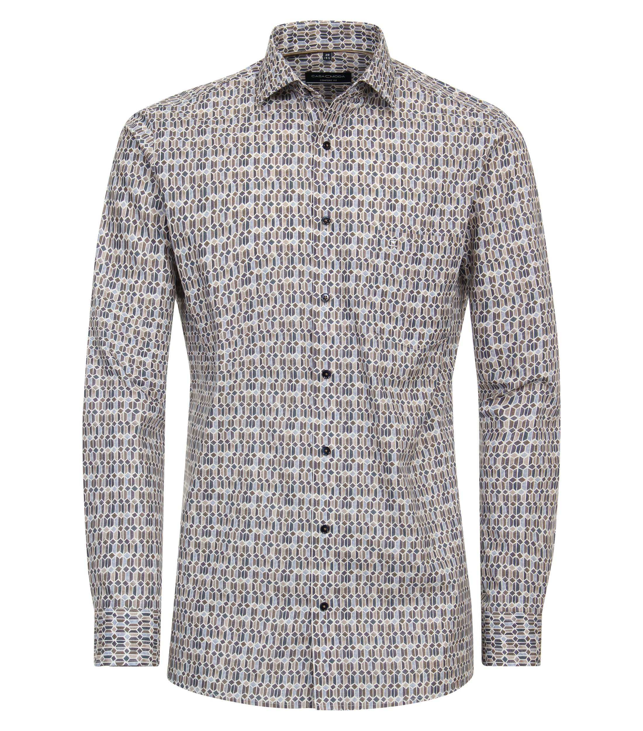 Ein Businesshemd im Print Muster in der Farbe Braun