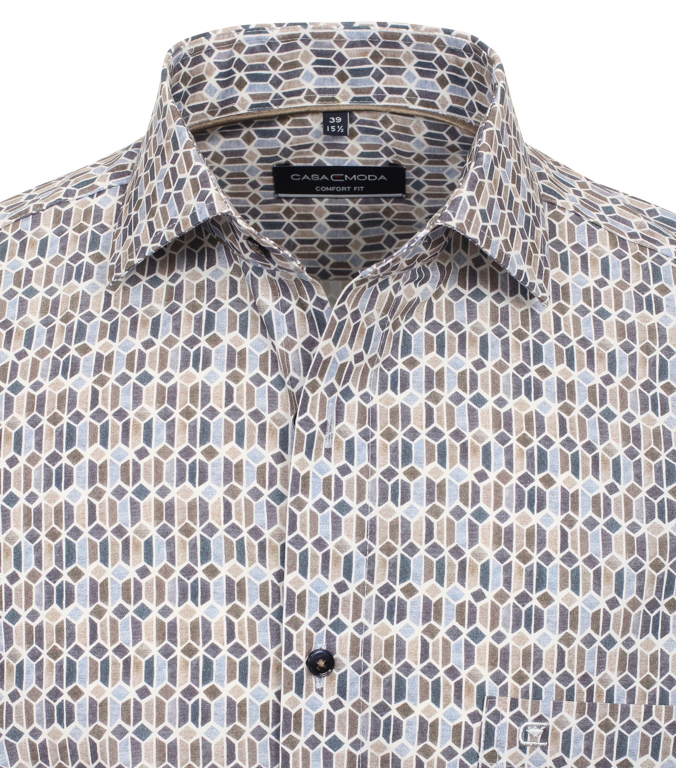 Ein Businesshemd im Print Muster in der Farbe Braun