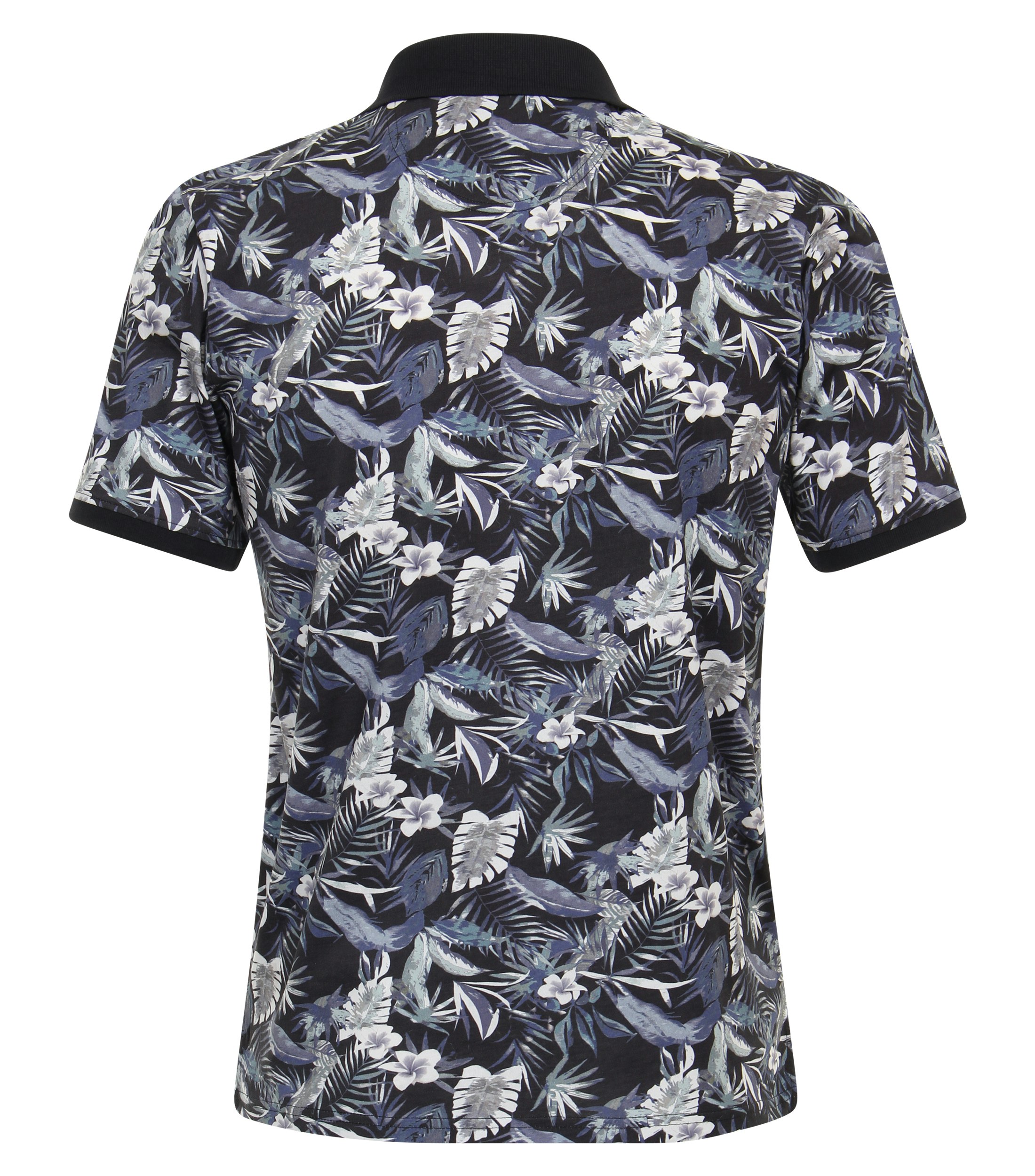 Ein Polo-Shirt im Print Muster in der Farbe Dunkelblau