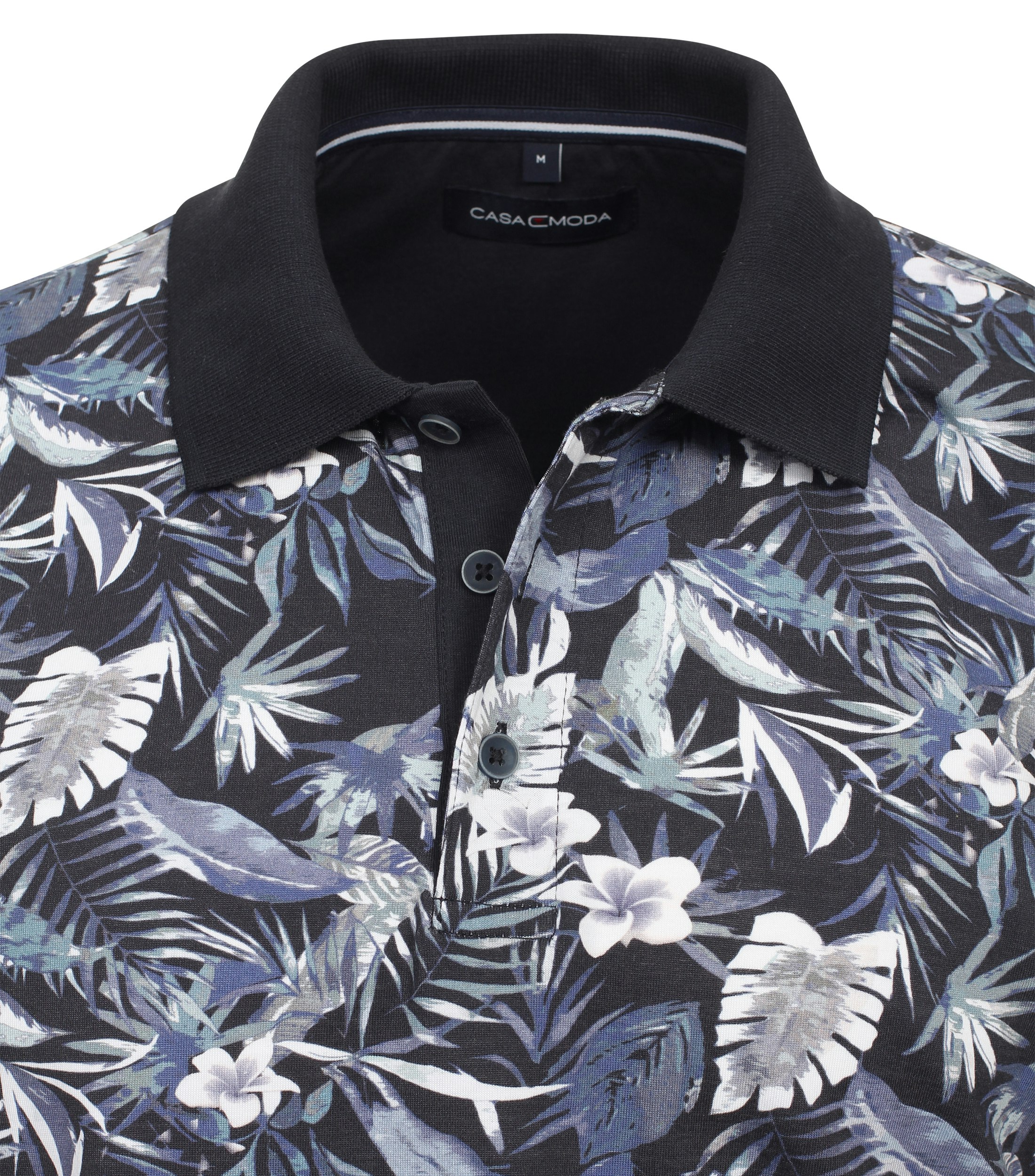 Ein Polo-Shirt im Print Muster in der Farbe Dunkelblau