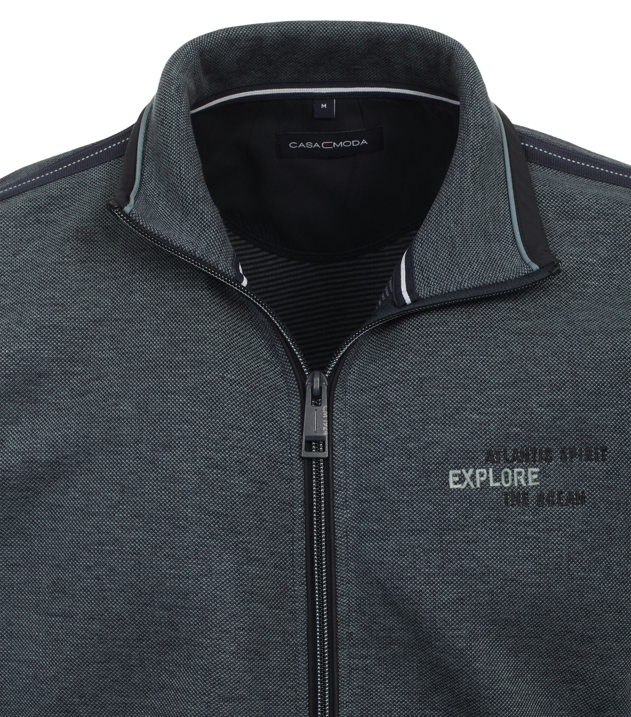 Ein Sweatjacke im uni Muster in der Farbe Dunkelblau