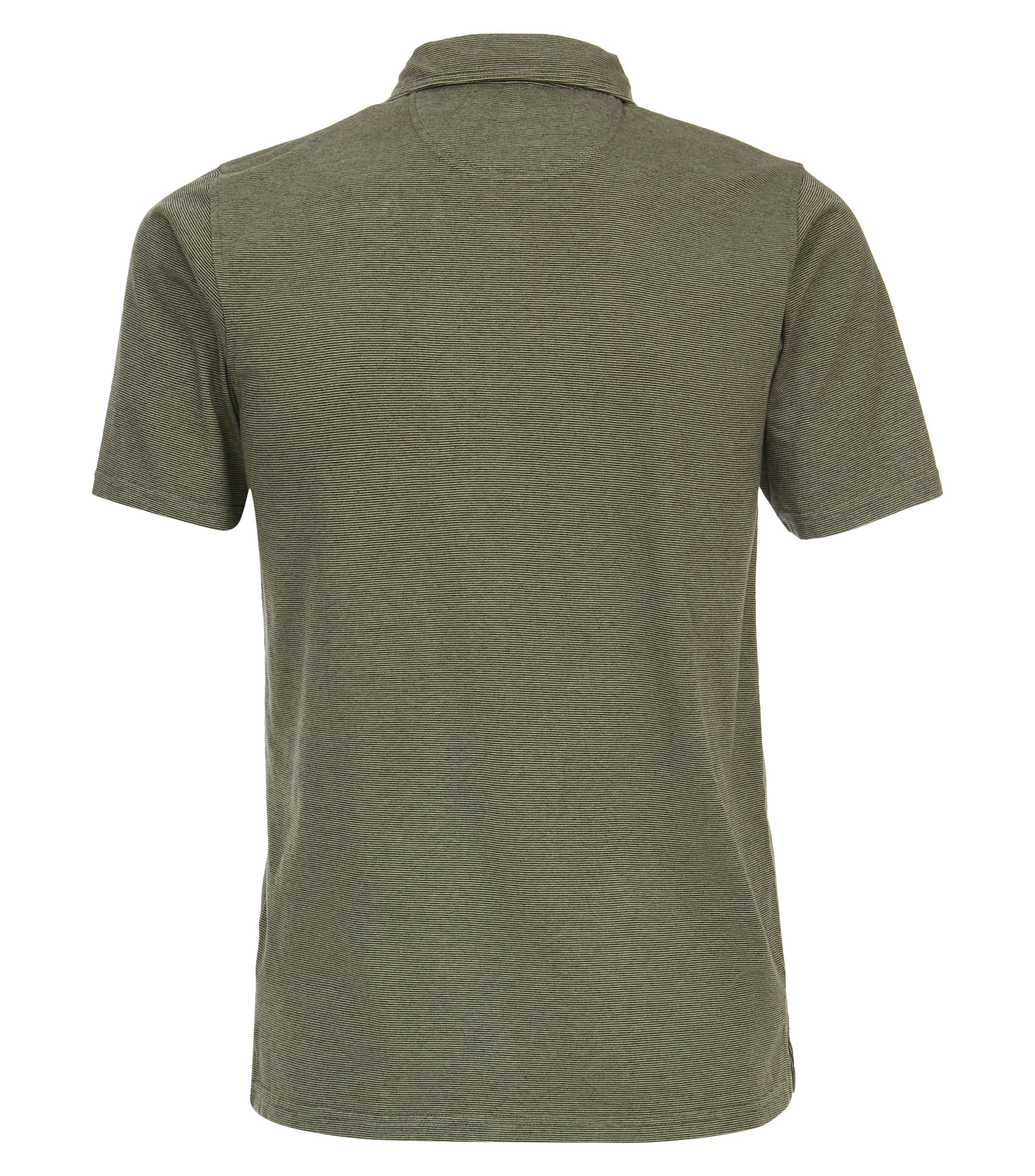 Ein Polo-Shirt im gestreift Muster in der Farbe Olive