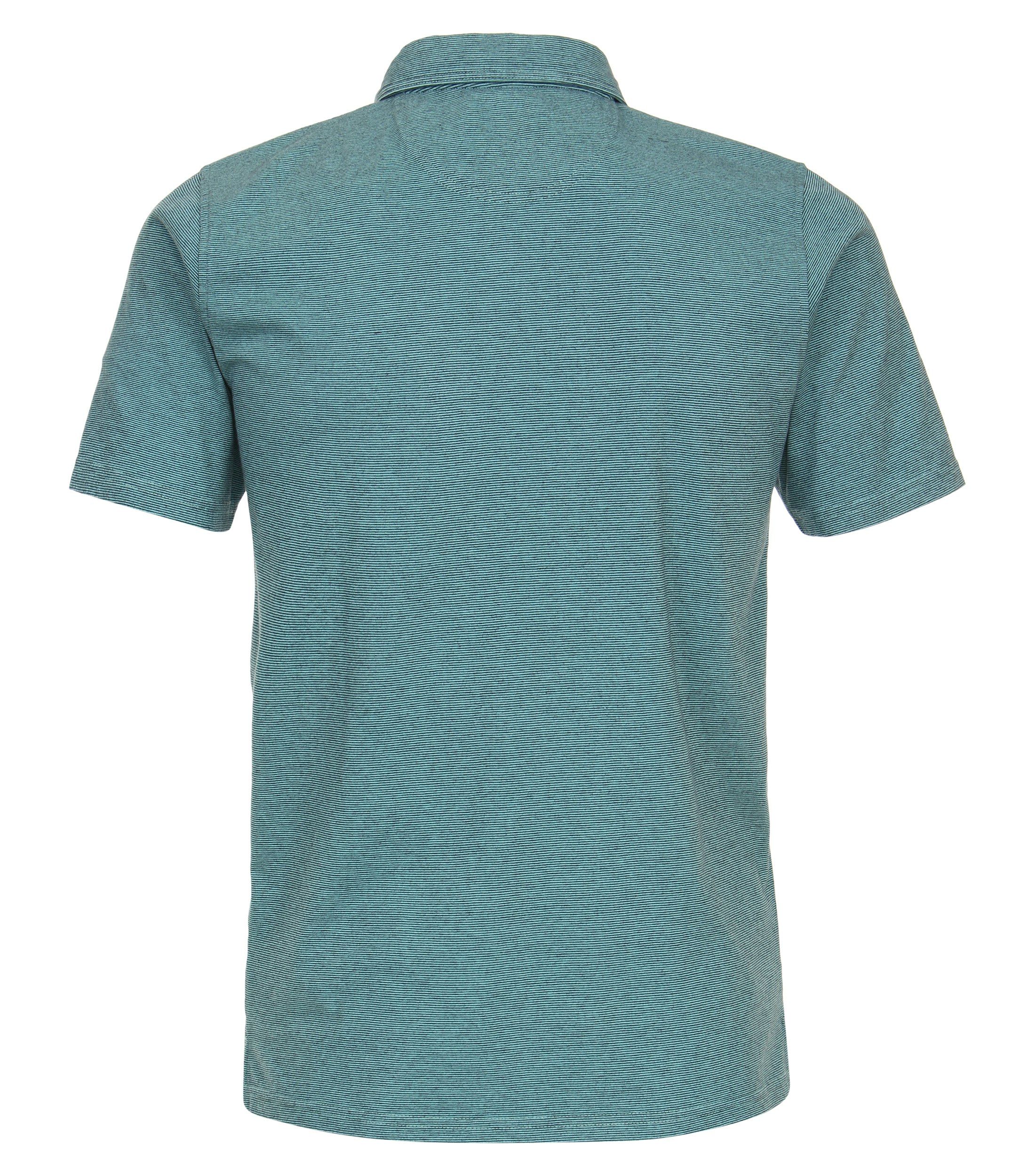 Ein Polo-Shirt im gestreift Muster in der Farbe Türkis