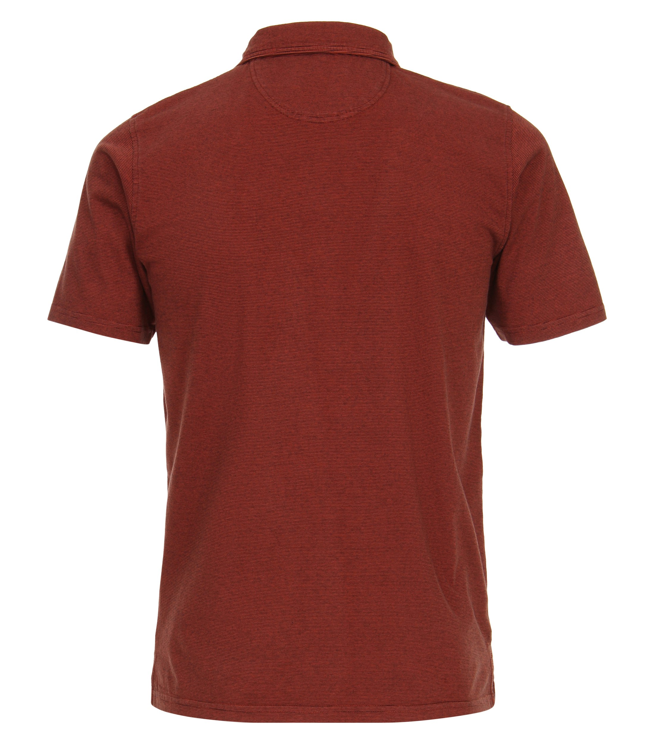 Ein Polo-Shirt im gestreift Muster in der Farbe Dunkelorange