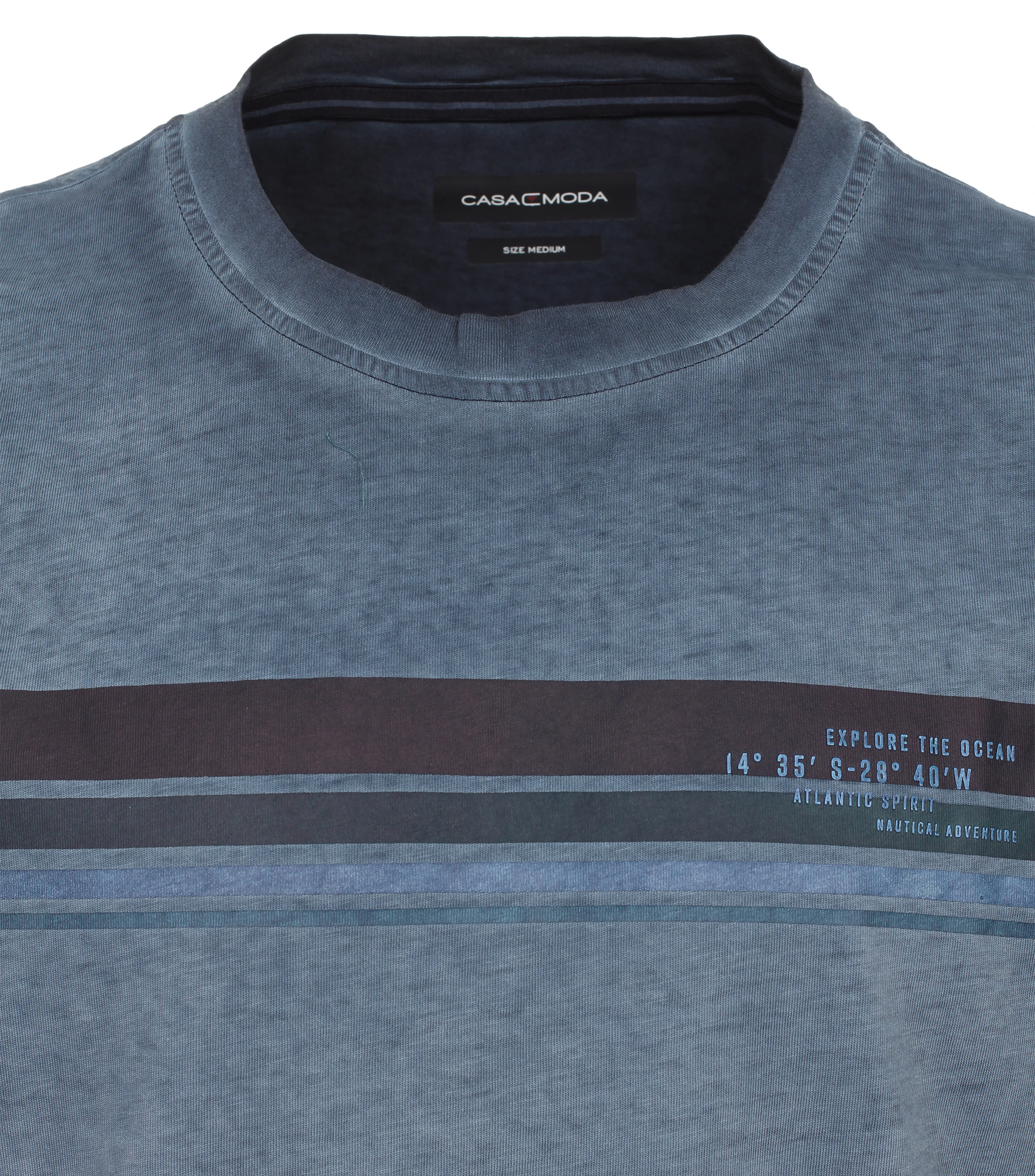 T-Shirt im unifarbenen Design in der Farbe Mittelblau