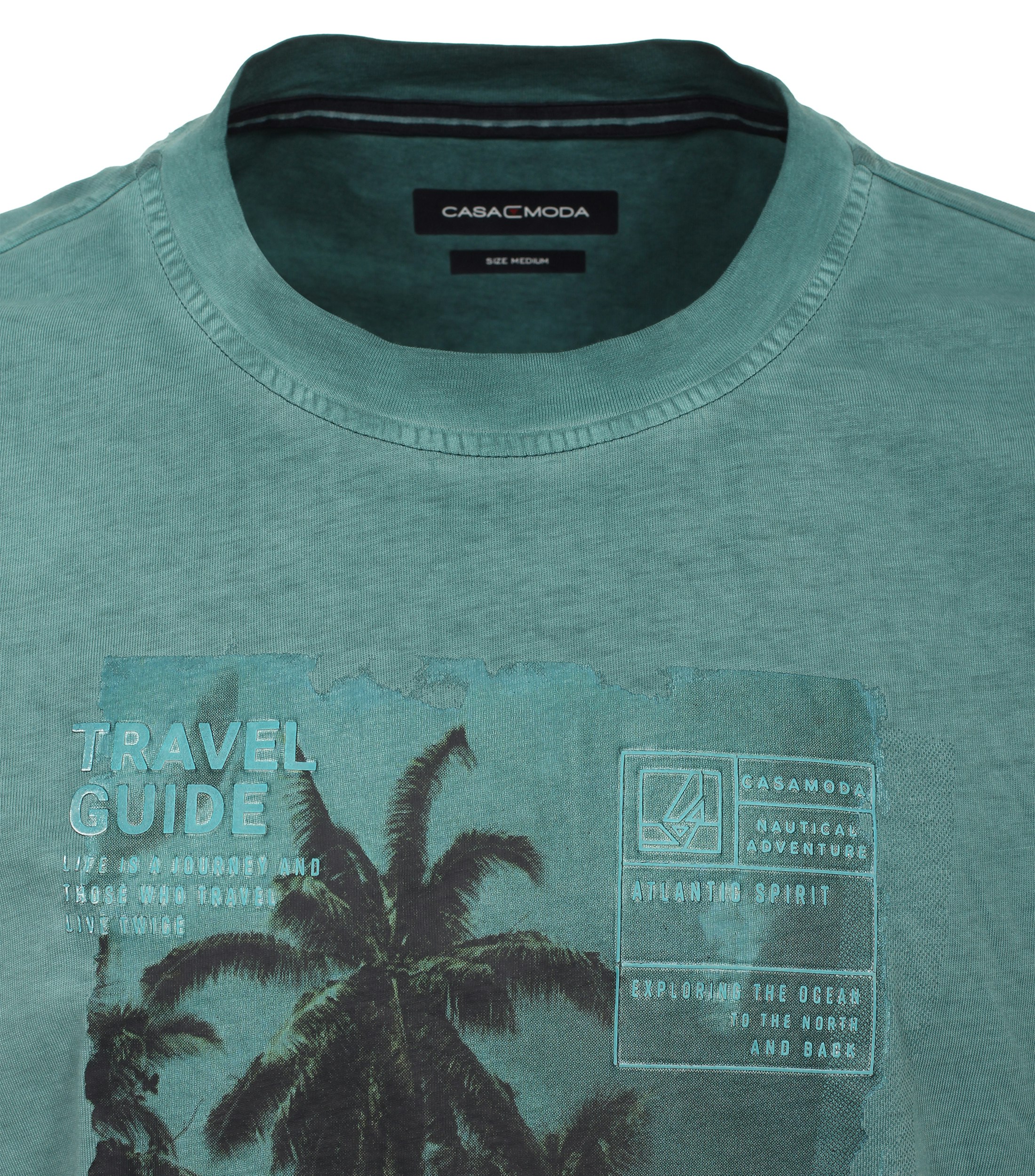 Ein T-Shirt im uni Muster in der Farbe Türkis