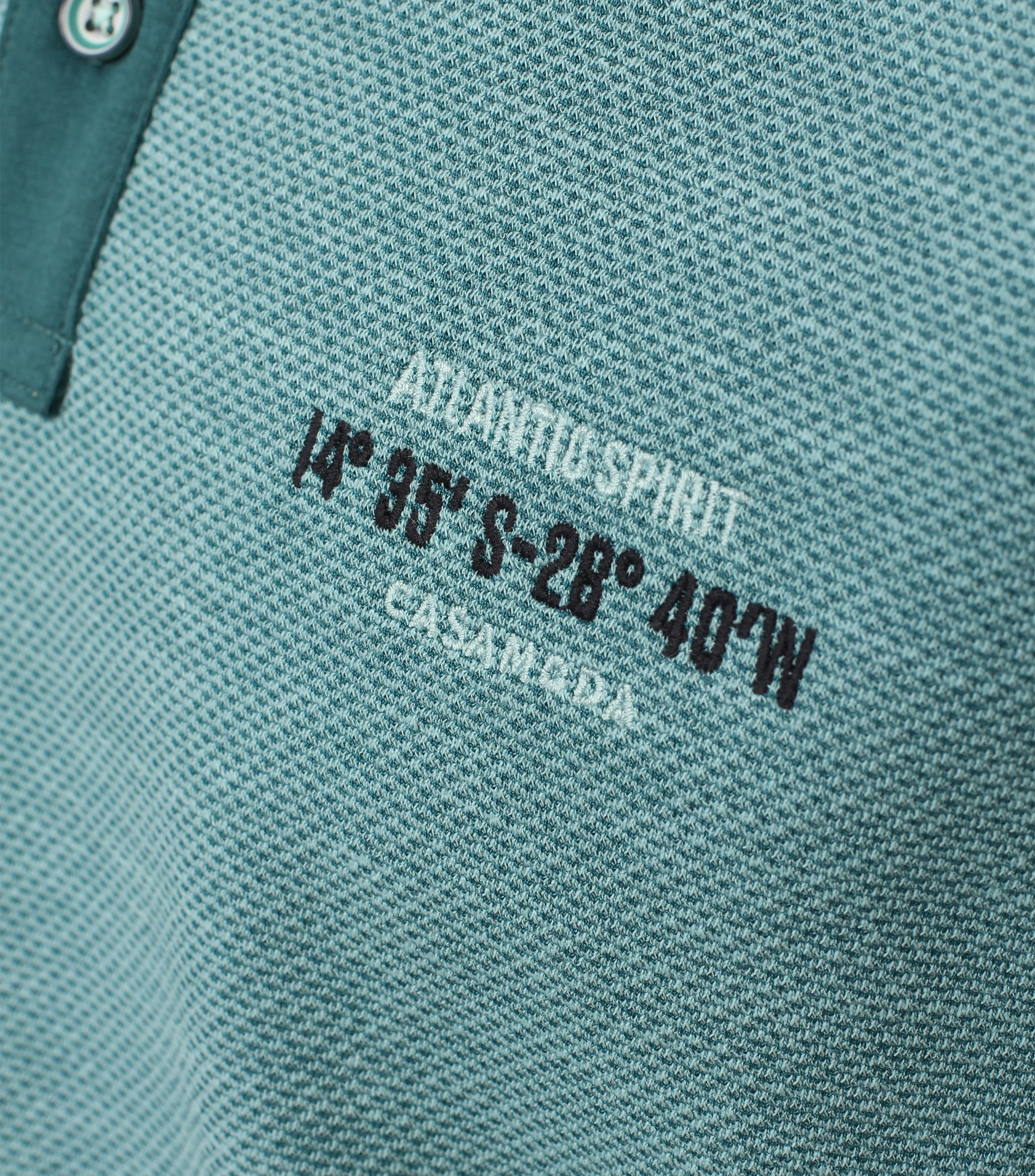Ein Polo-Shirt im uni Muster in der Farbe Türkis