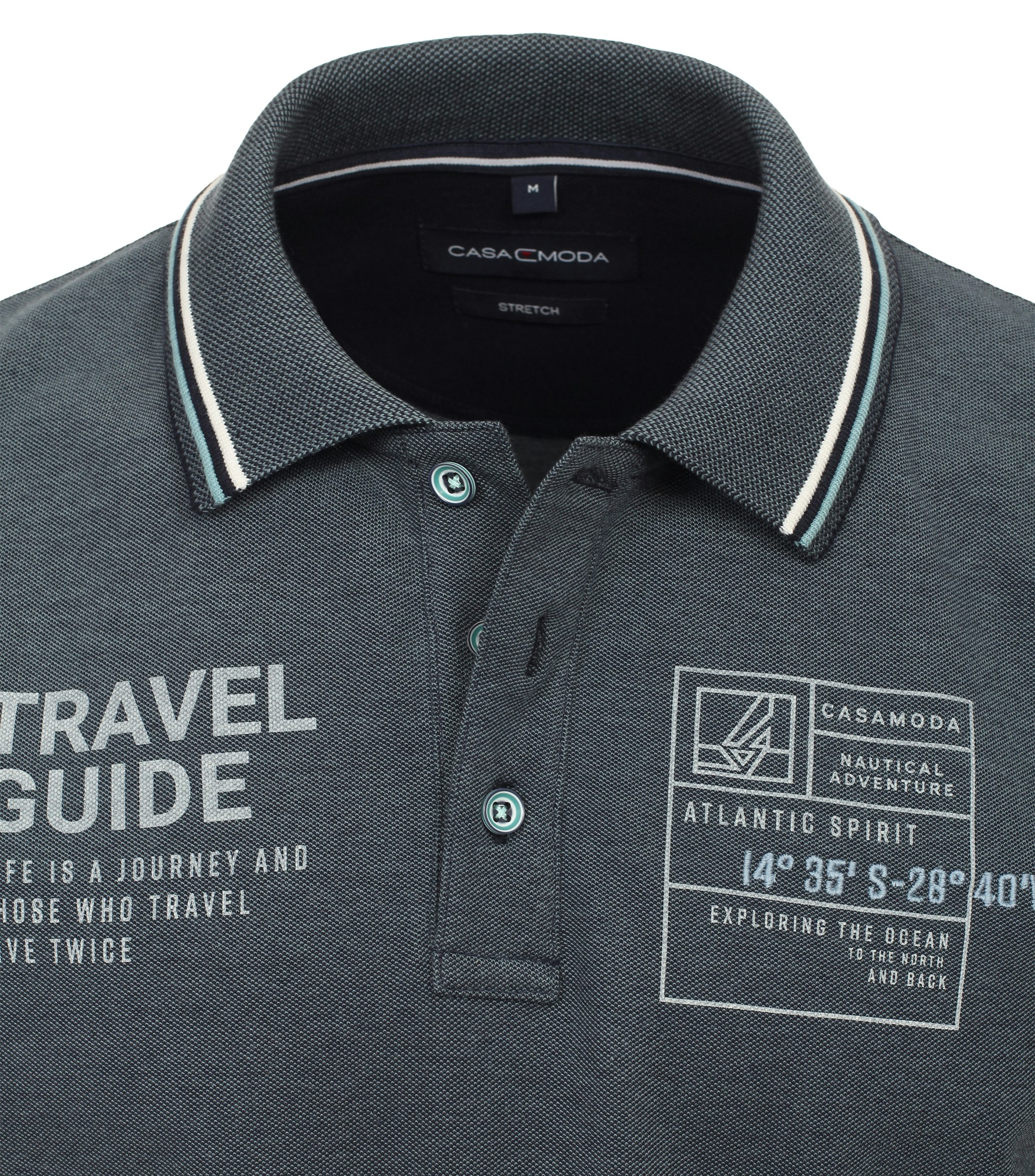 Ein Polo-Shirt im uni Muster in der Farbe Türkis