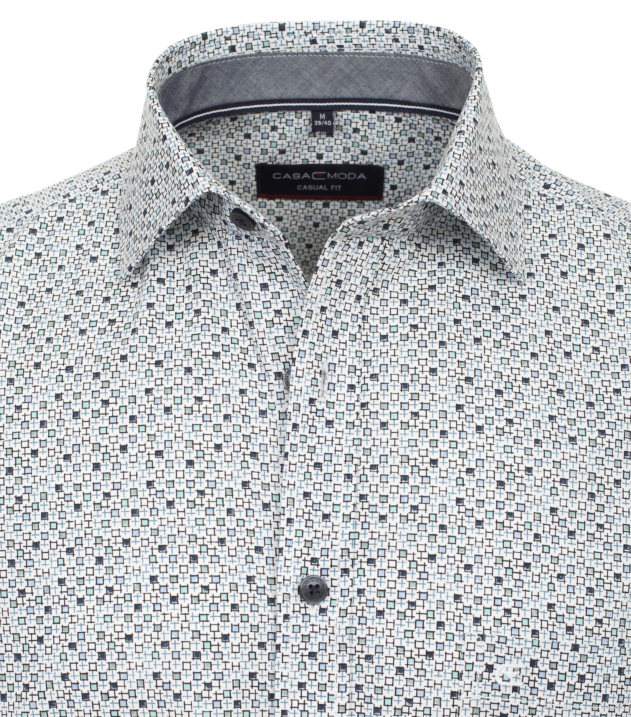 Ein Freizeithemd im Print Muster in der Farbe Türkis