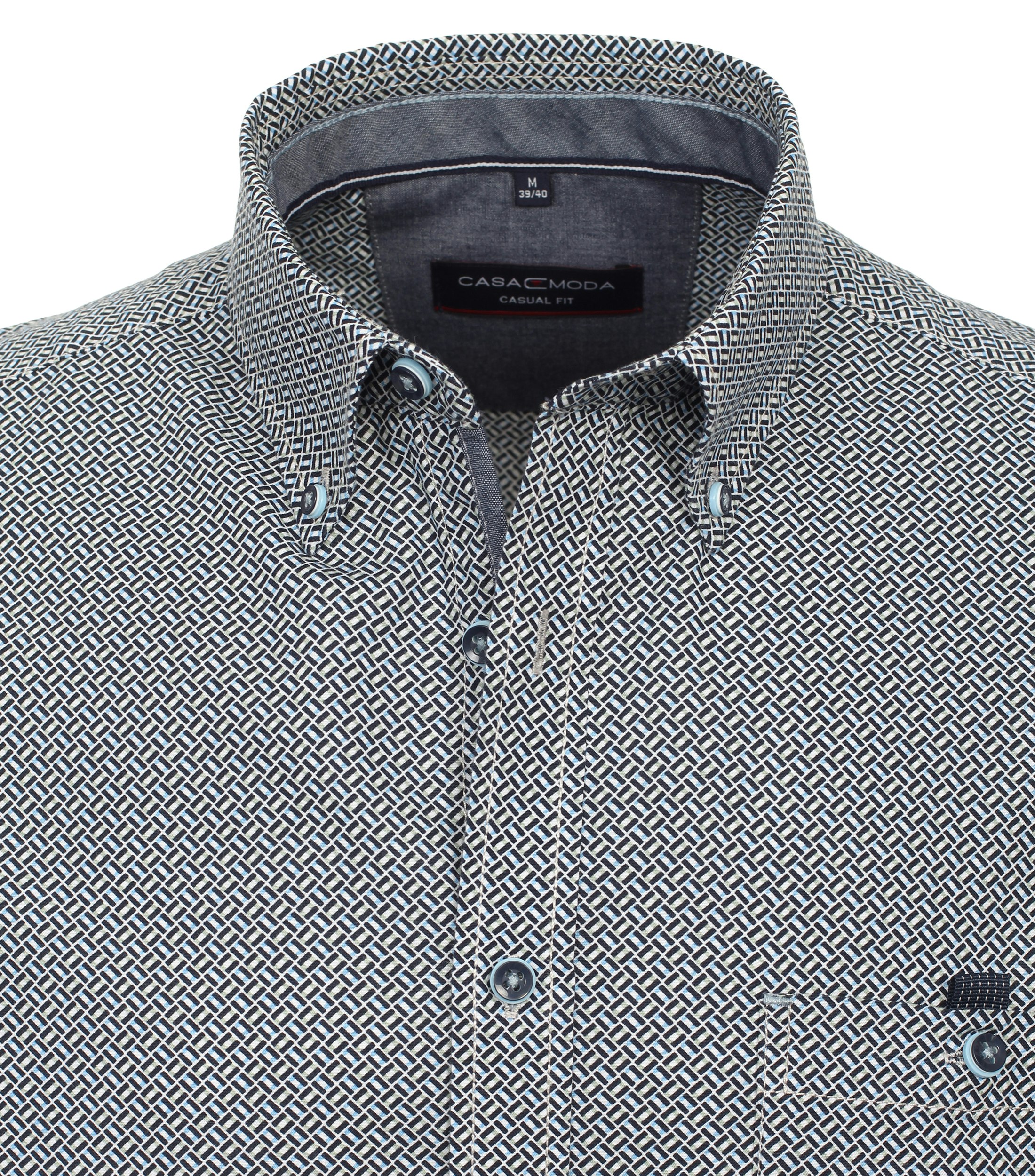 Ein Freizeithemd im Print Muster in der Farbe Mittelblau