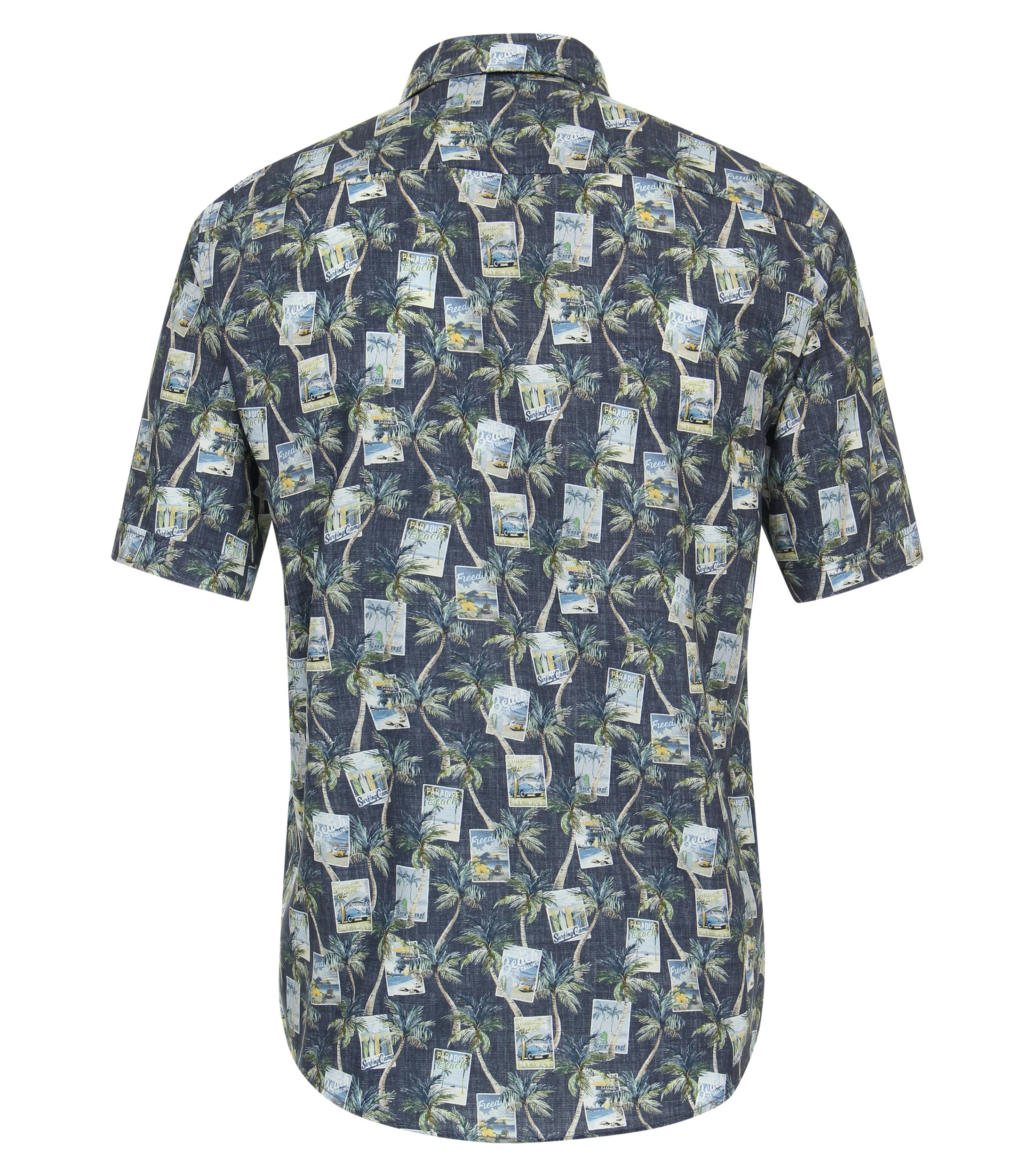 Ein Freizeithemd im Print Muster in der Farbe Dunkelblau
