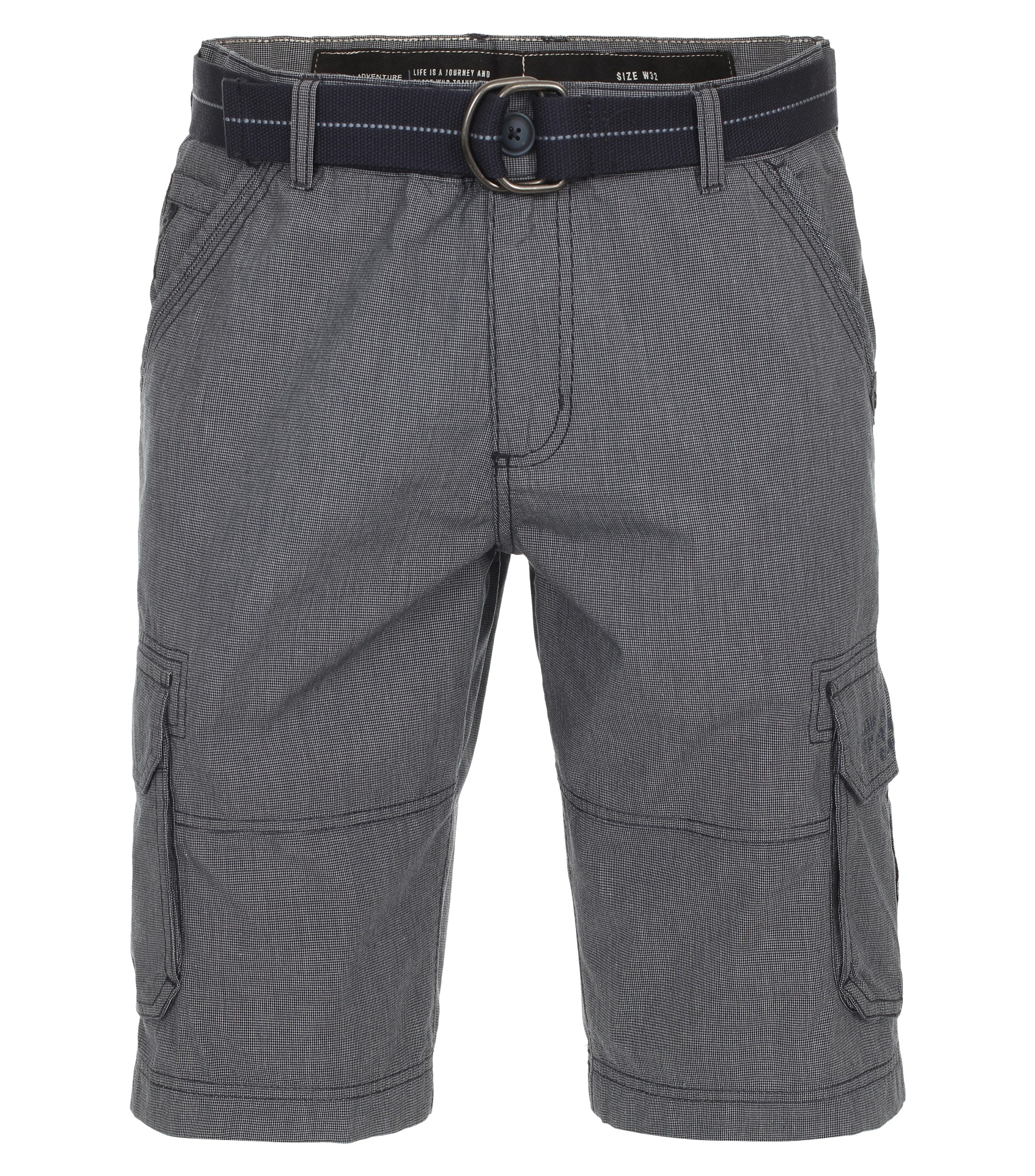 Eine Shorts im uni Muster in der Farbe graues Dunkelblau
