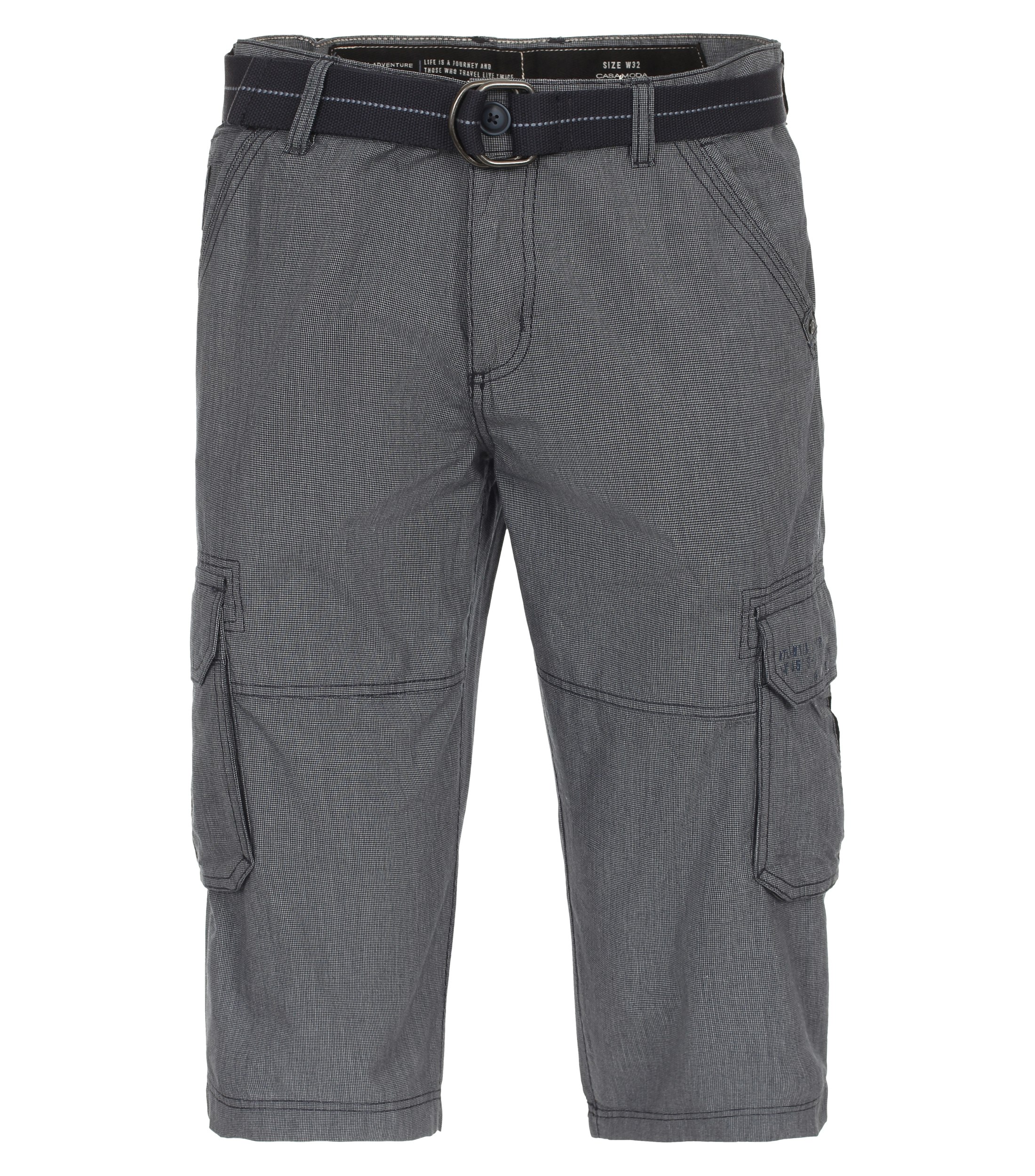 Eine Shorts im uni Muster in der Farbe graues Dunkelblau