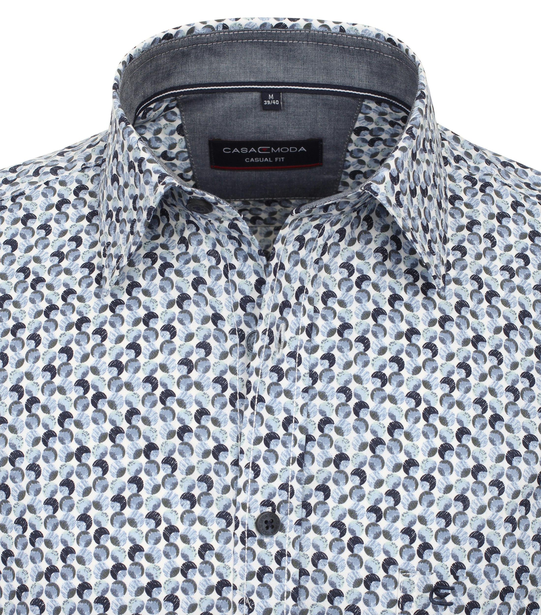 Ein Freizeithemd im Print Muster in der Farbe Mittelblau