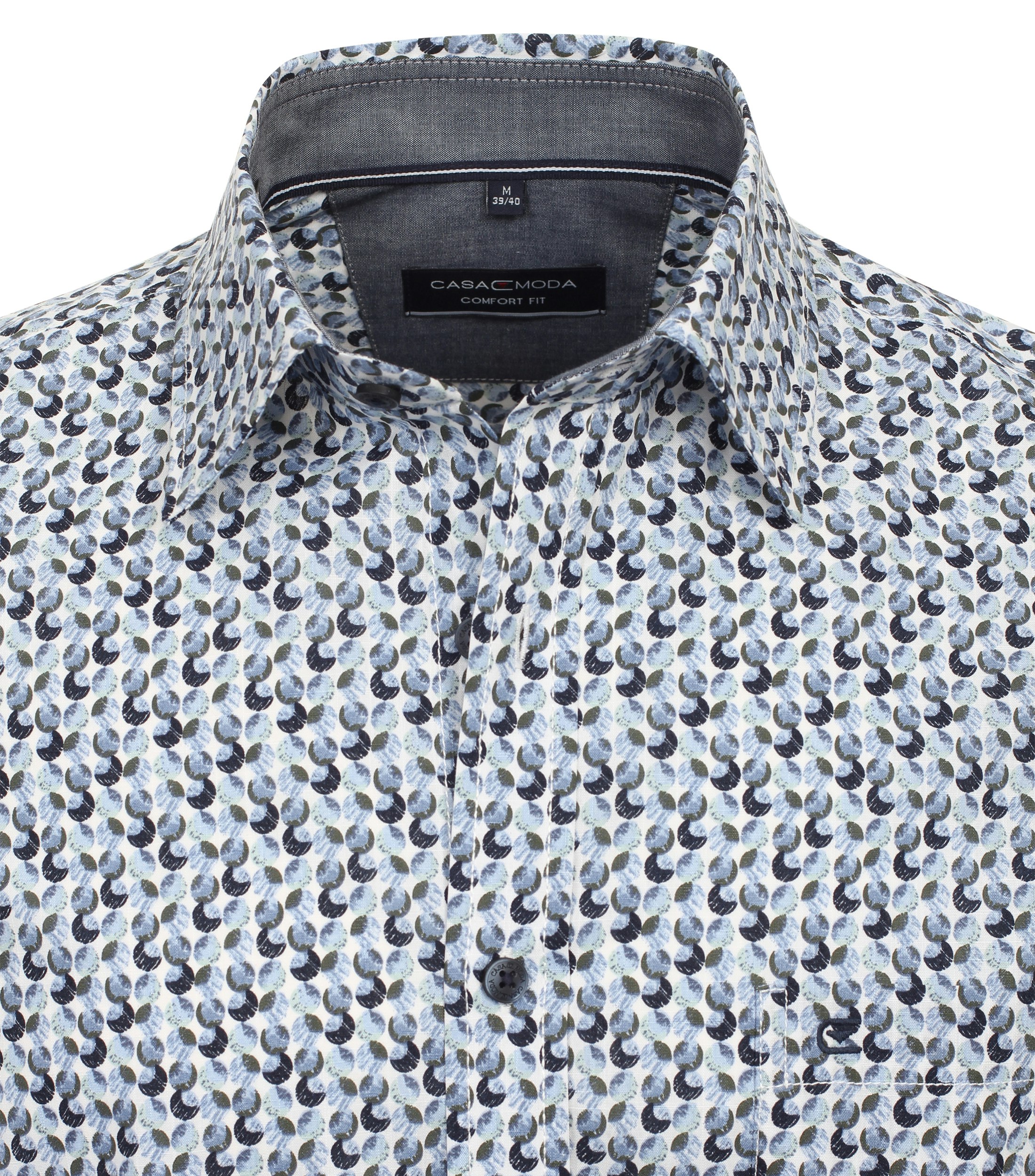 Ein Freizeithemd im Print Muster in der Farbe Mittelblau