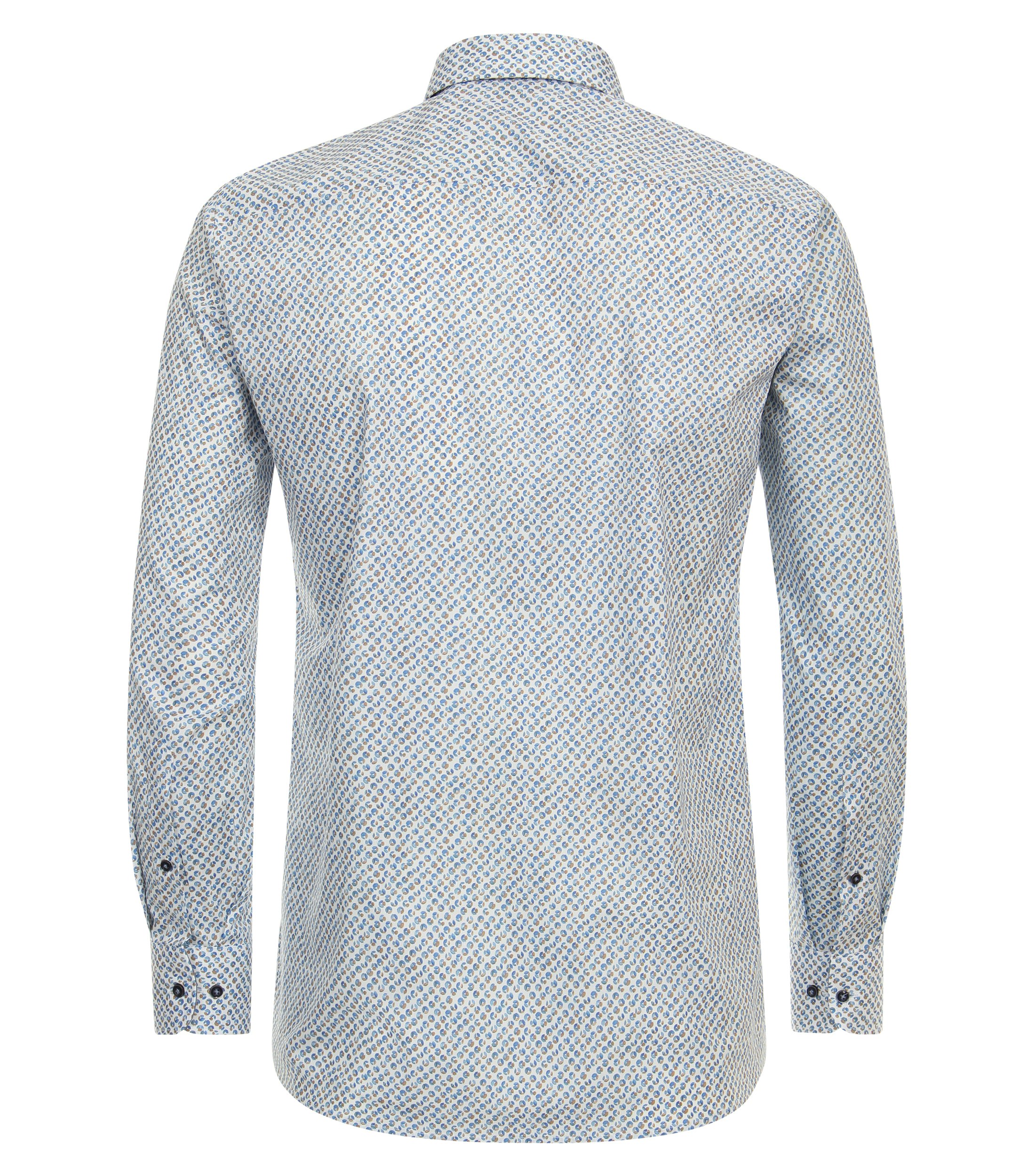 Ein Businesshemd im Print Muster in der Farbe Mittelblau