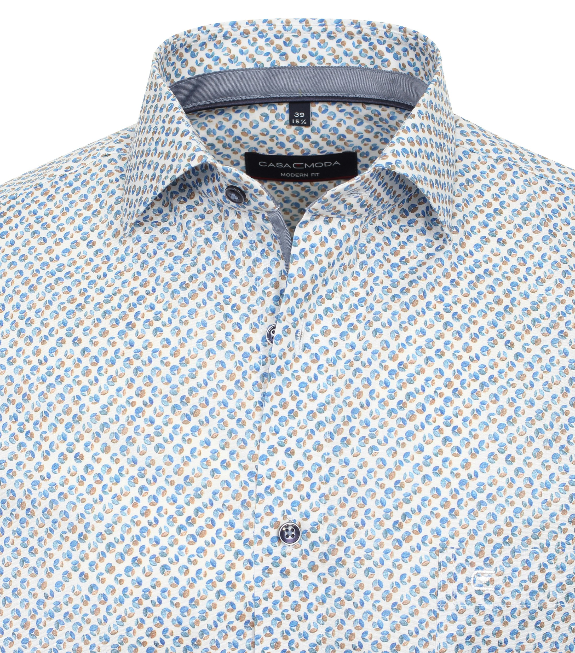 Ein Businesshemd im Print Muster in der Farbe Mittelblau