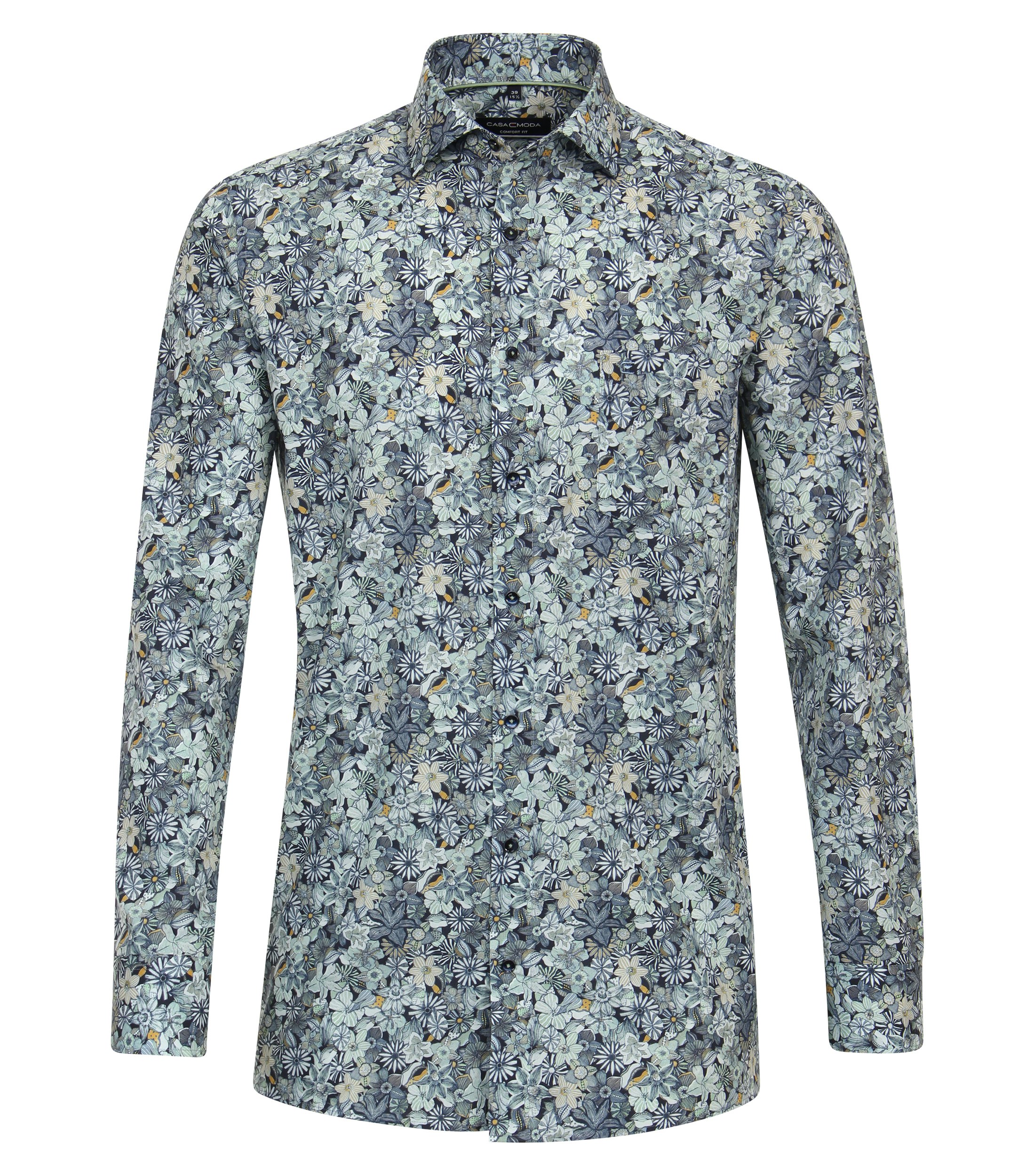 Ein Businesshemd im Print Muster in der Farbe Mittelblau