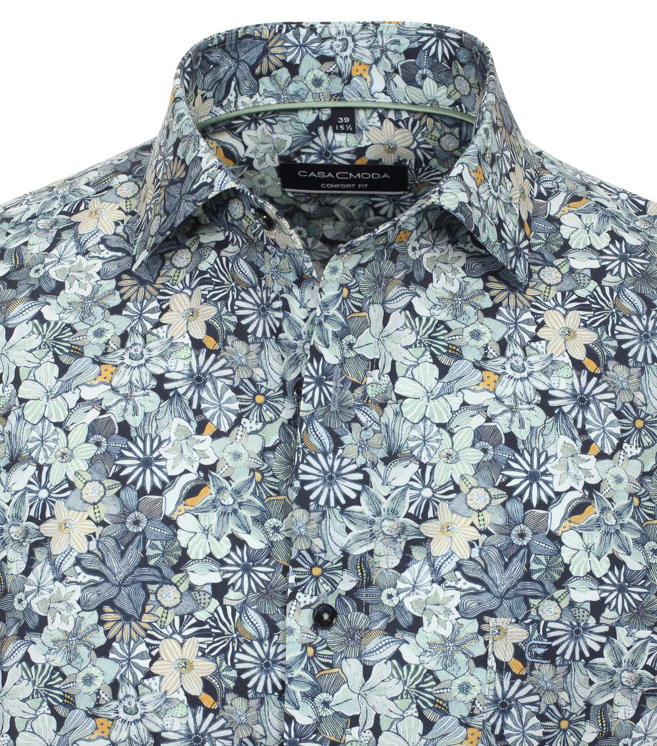 Ein Businesshemd im Print Muster in der Farbe Mittelblau