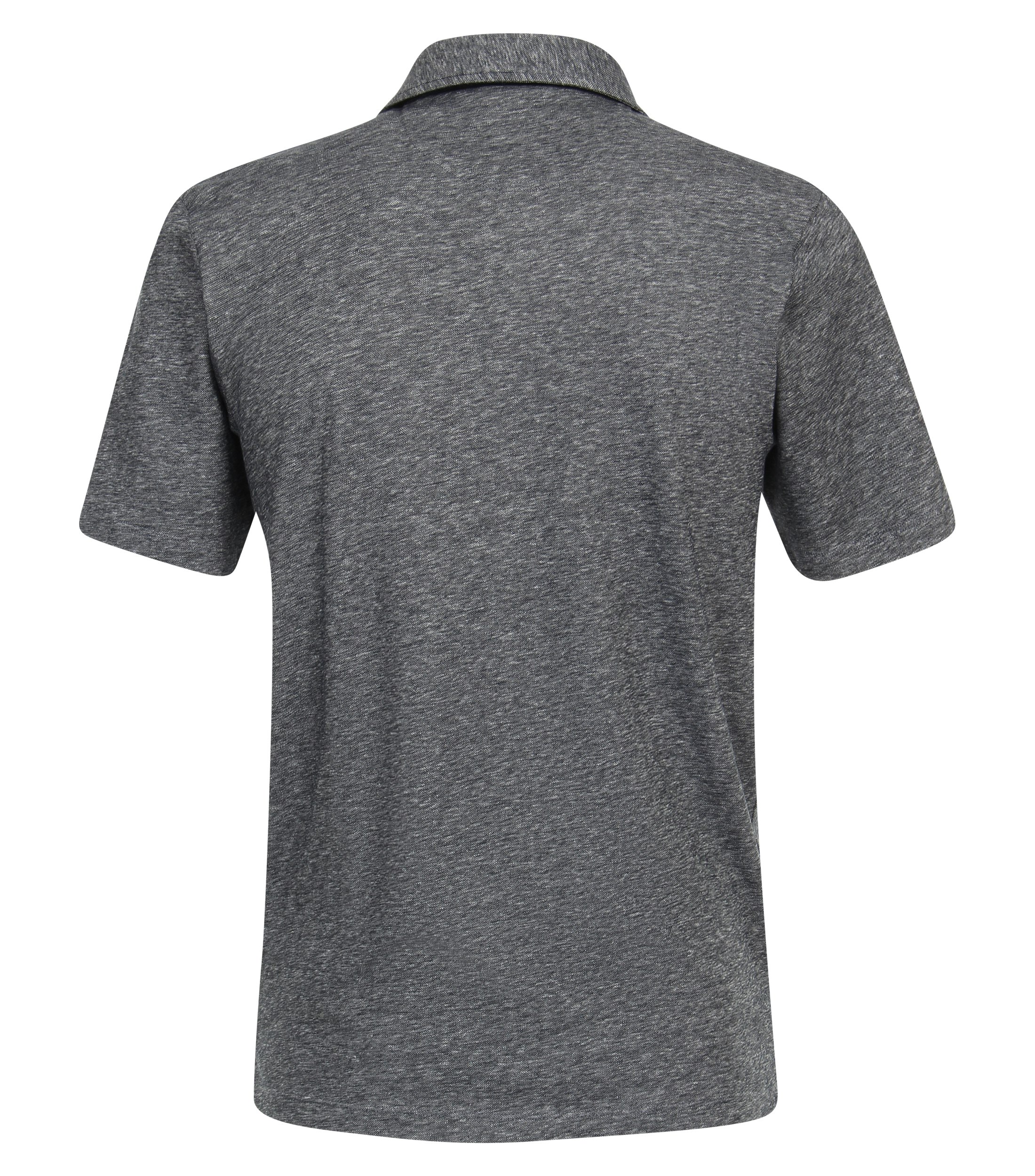 Ein Polo-Shirt im uni Muster in der Farbe graues Dunkelblau