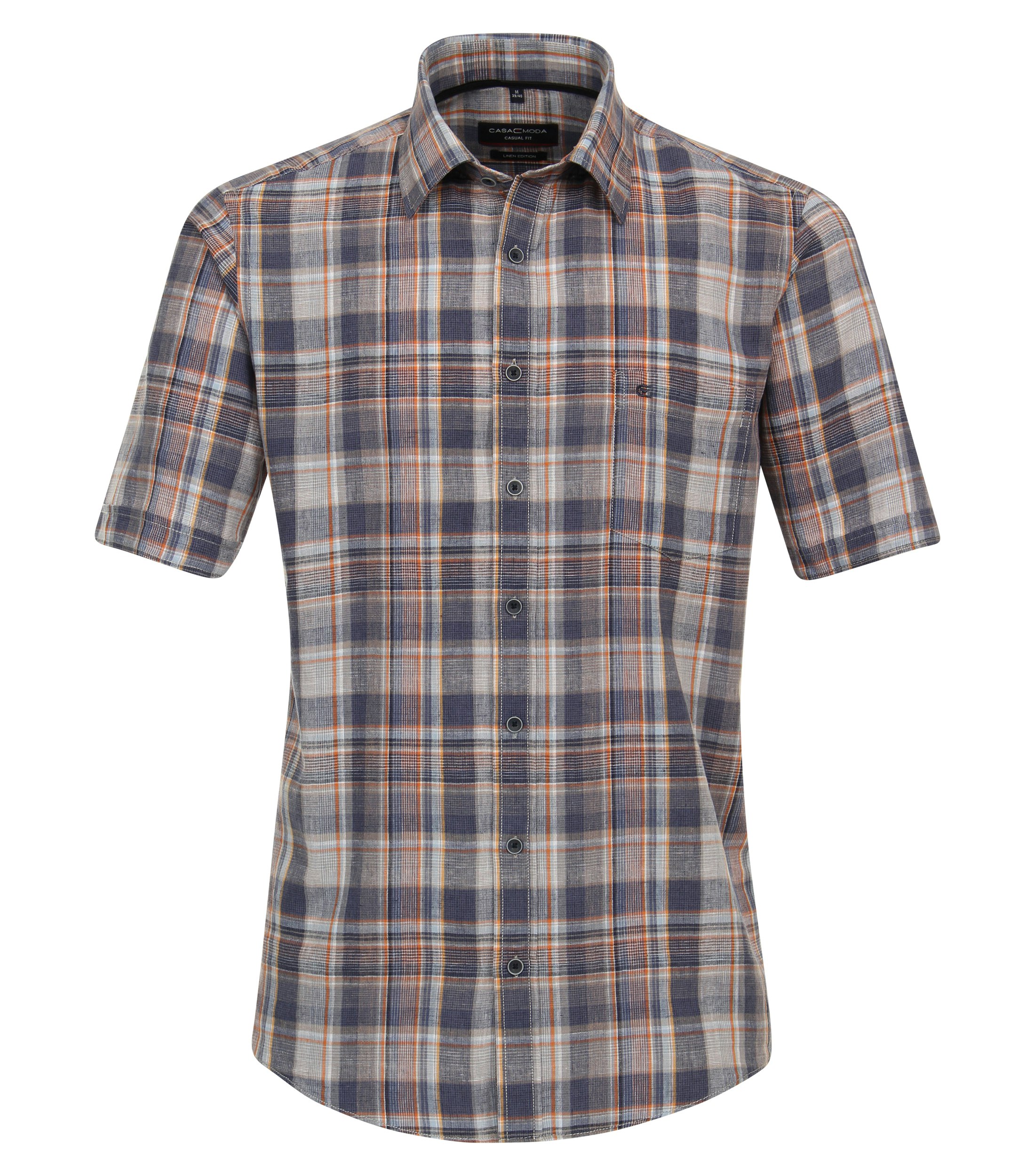 Ein Freizeithemd im kariert Muster in der Farbe graues Mittelblau