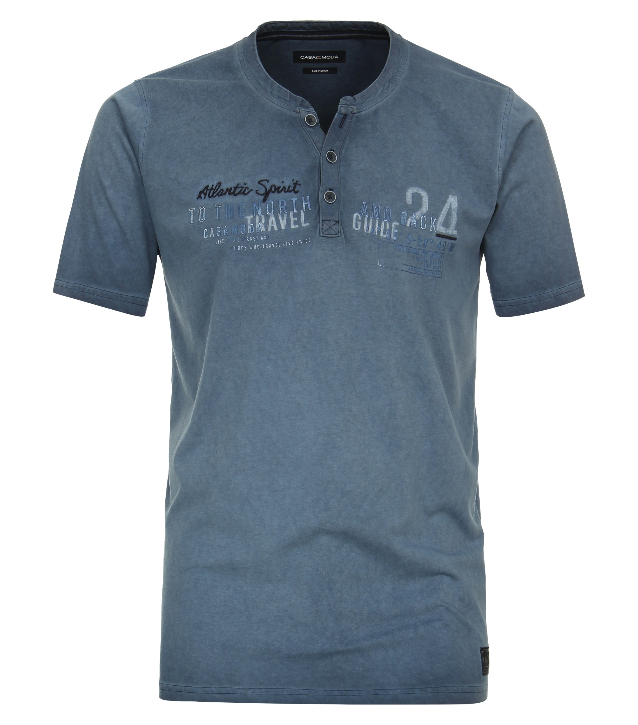 T-shirt Manica Corta Scollo A V Nero/Italia