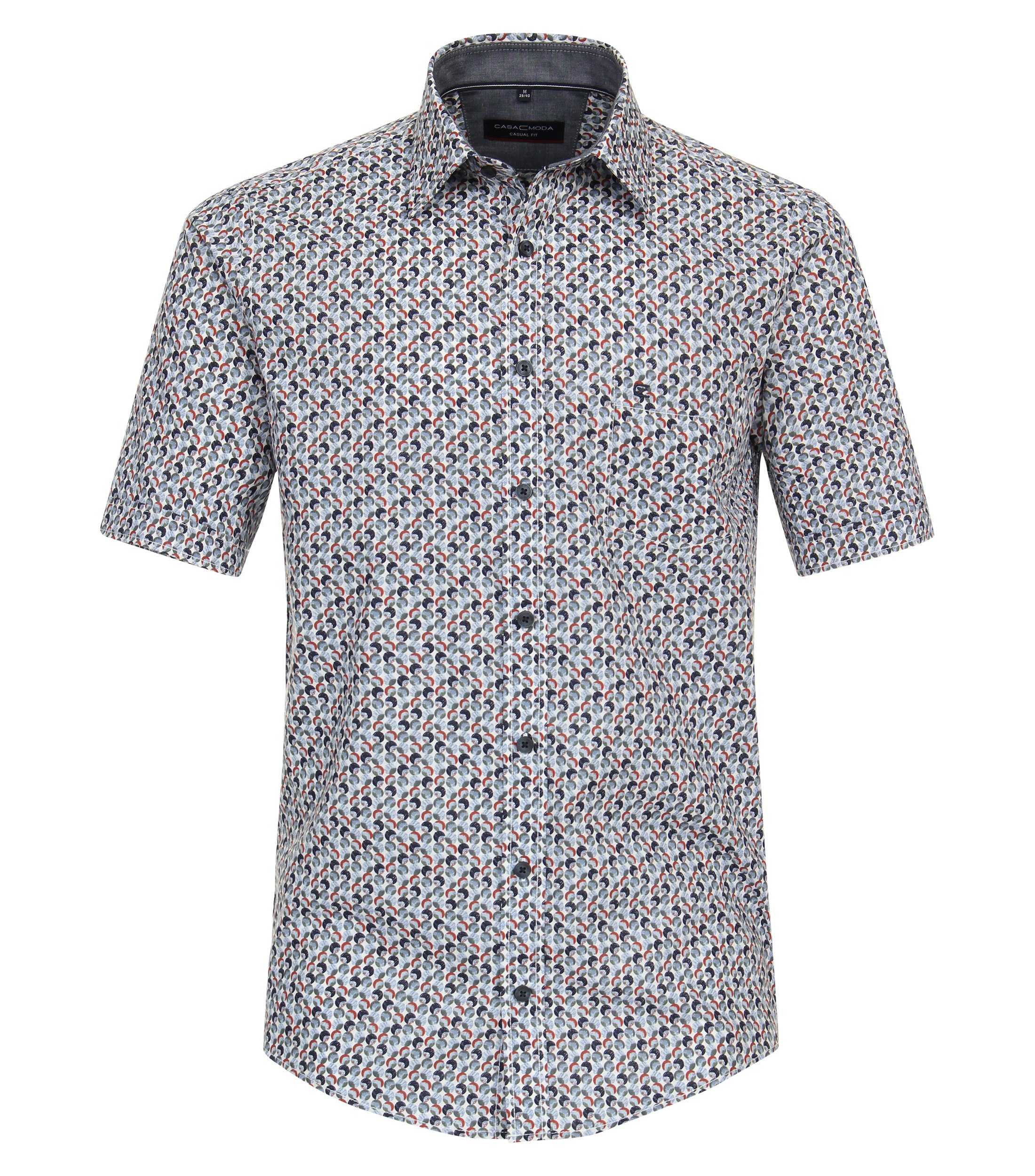 Ein Freizeithemd im Print Muster in der Farbe graues Mittelblau