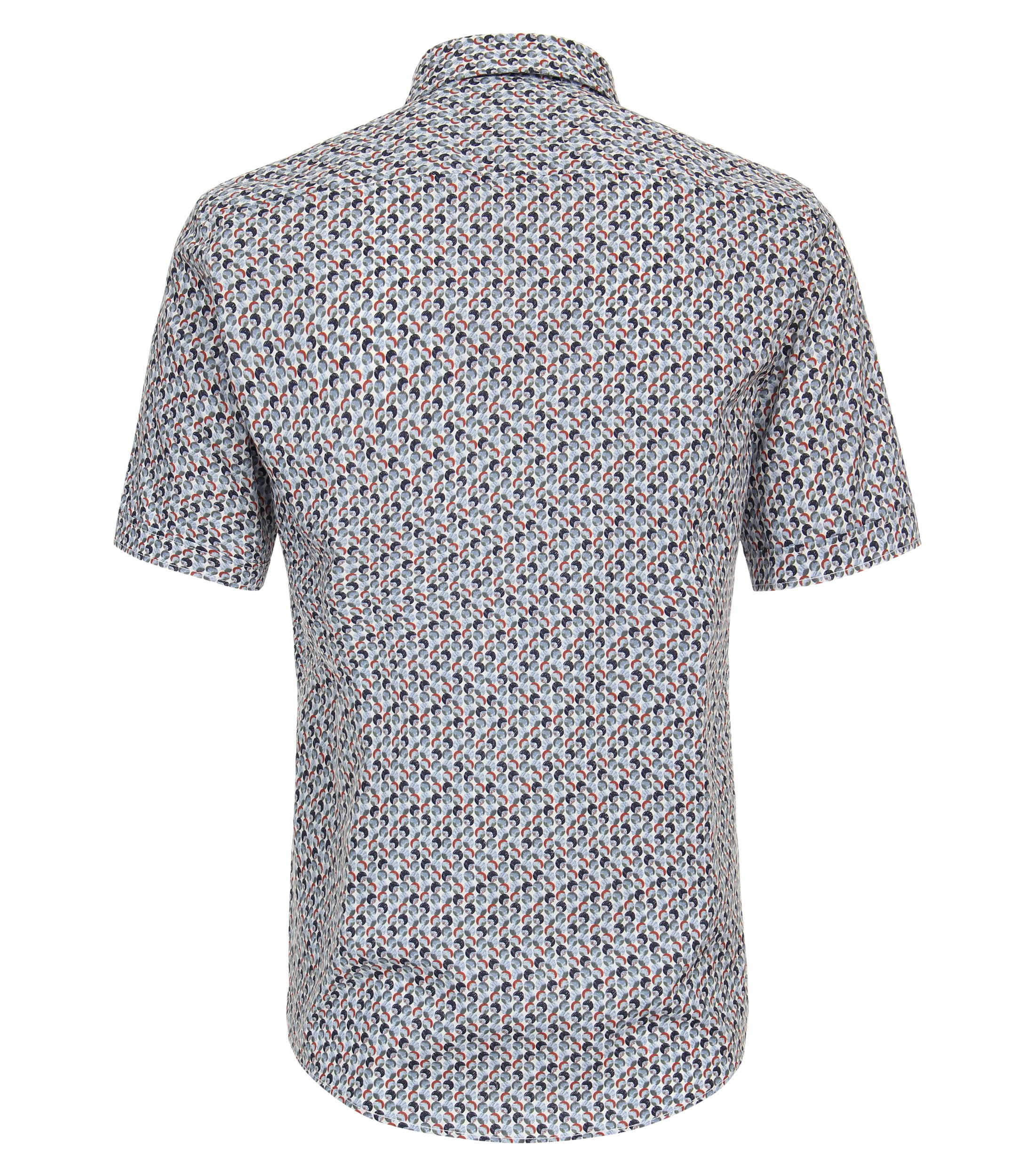 Ein Freizeithemd im Print Muster in der Farbe graues Mittelblau