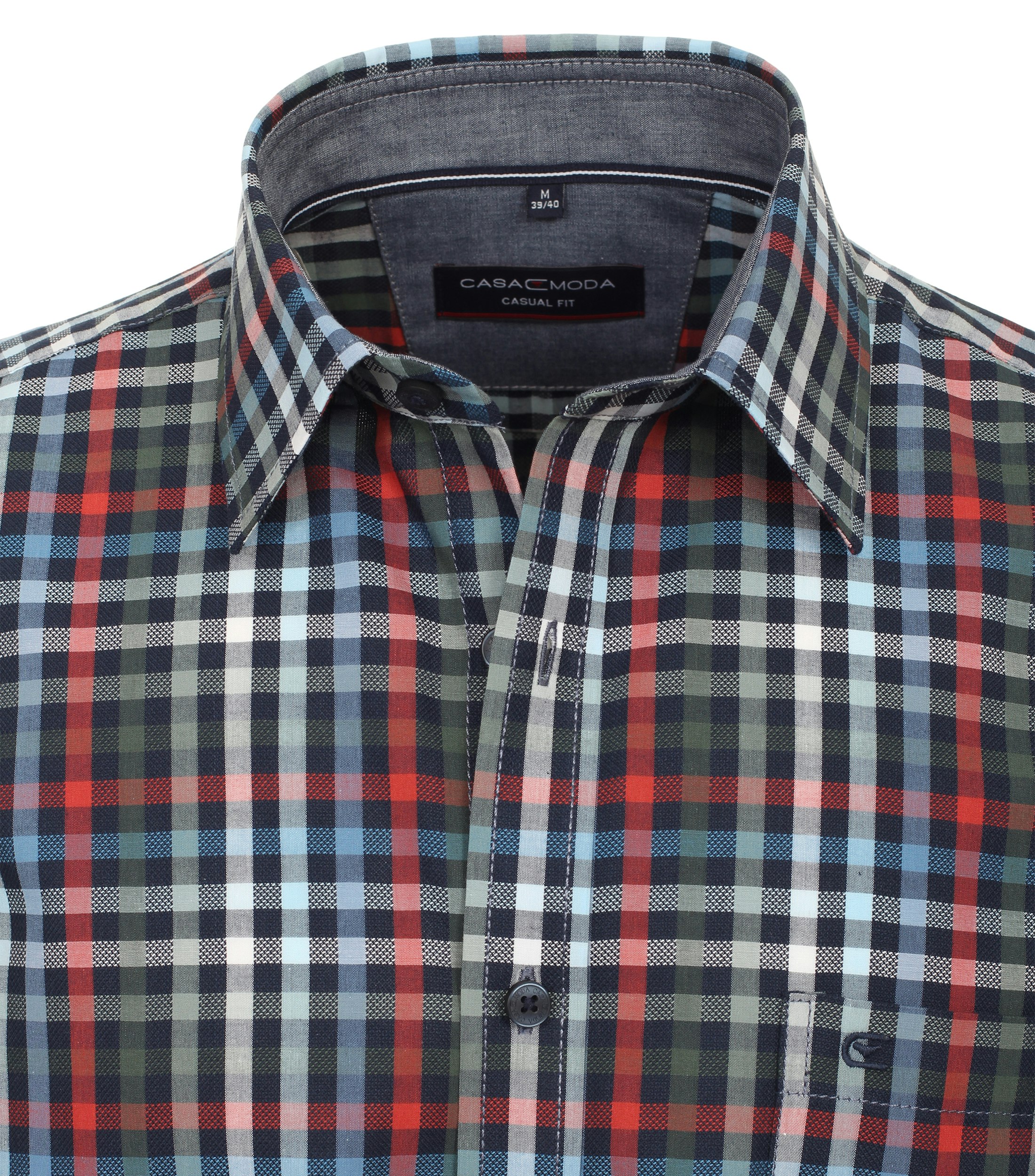 Ein Freizeithemd im kariert Muster in der Farbe Dunkelgrün