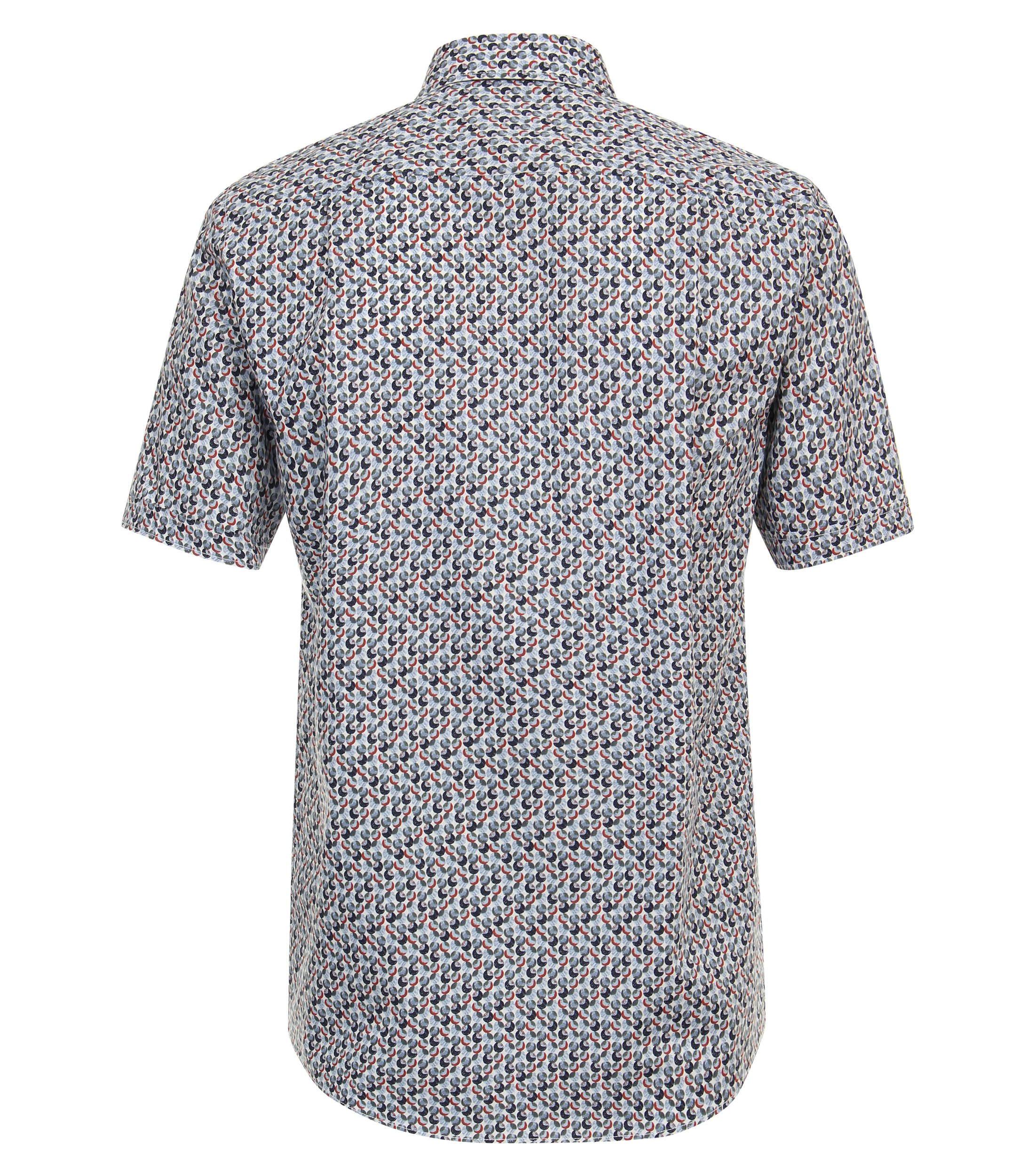 Ein Freizeithemd im Print Muster in der Farbe graues Mittelblau