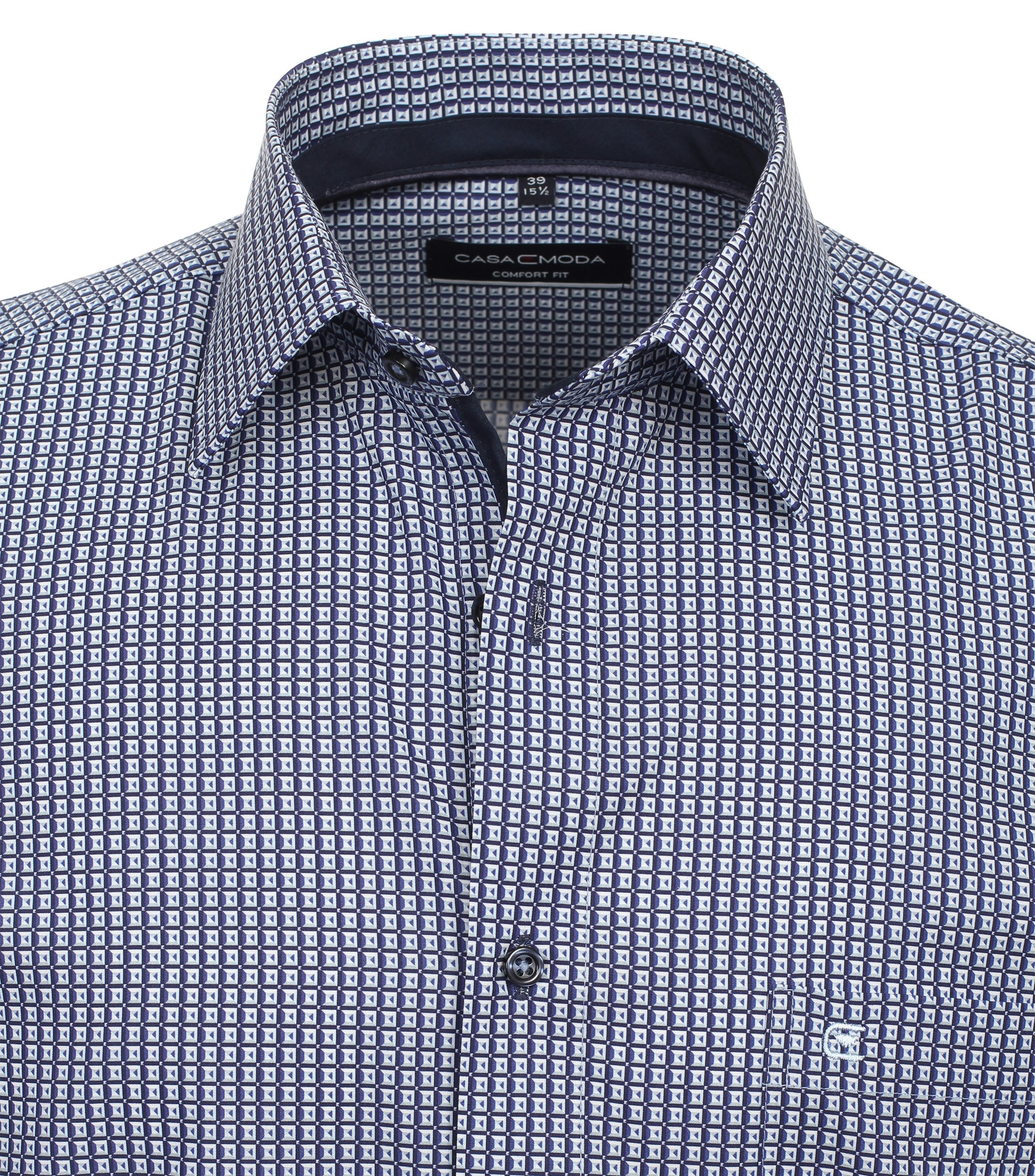 Ein Businesshemd im Print Muster in der Farbe Mittelblau