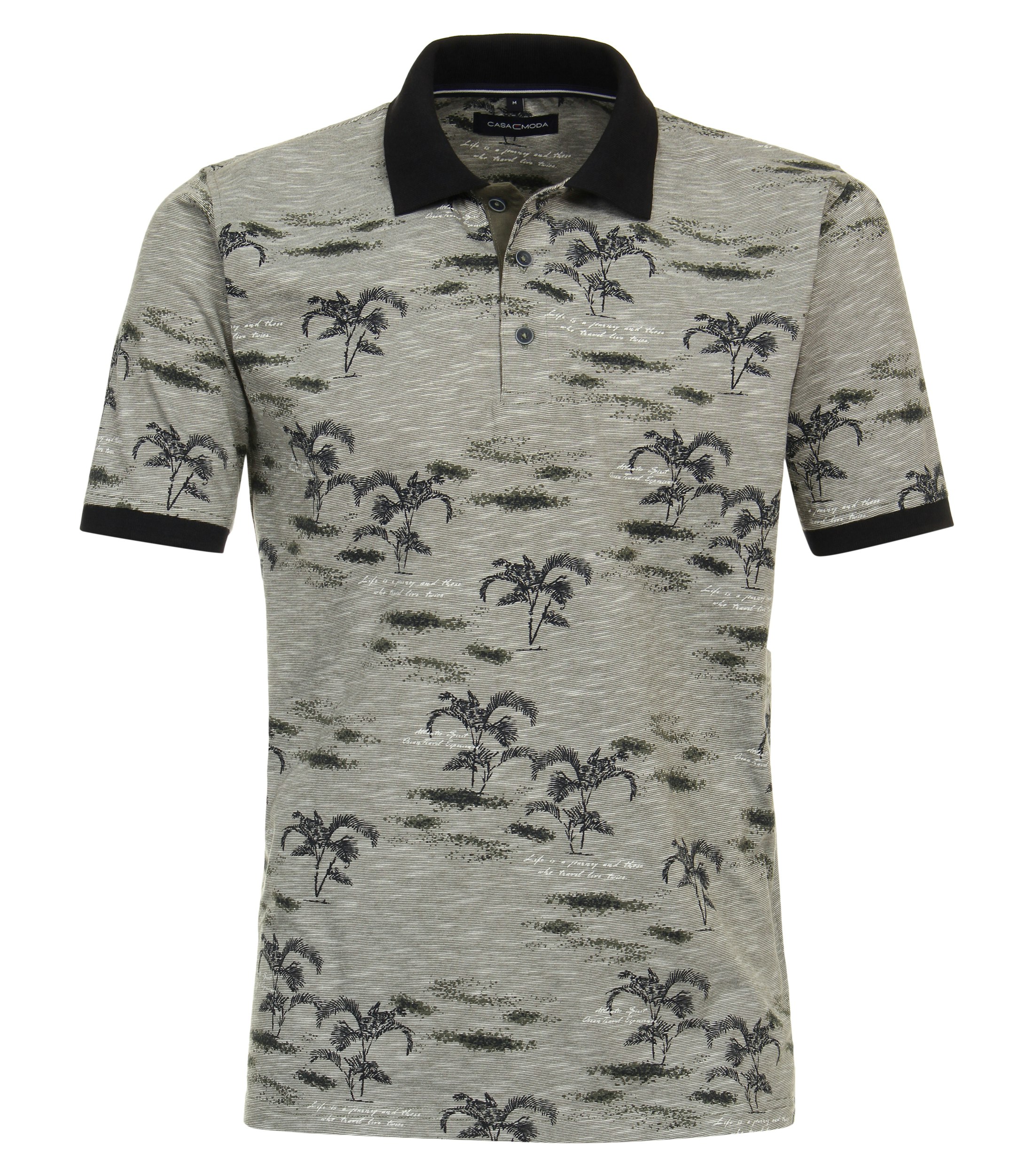 Ein Polo-Shirt im Print Muster in der Farbe Hellgrün